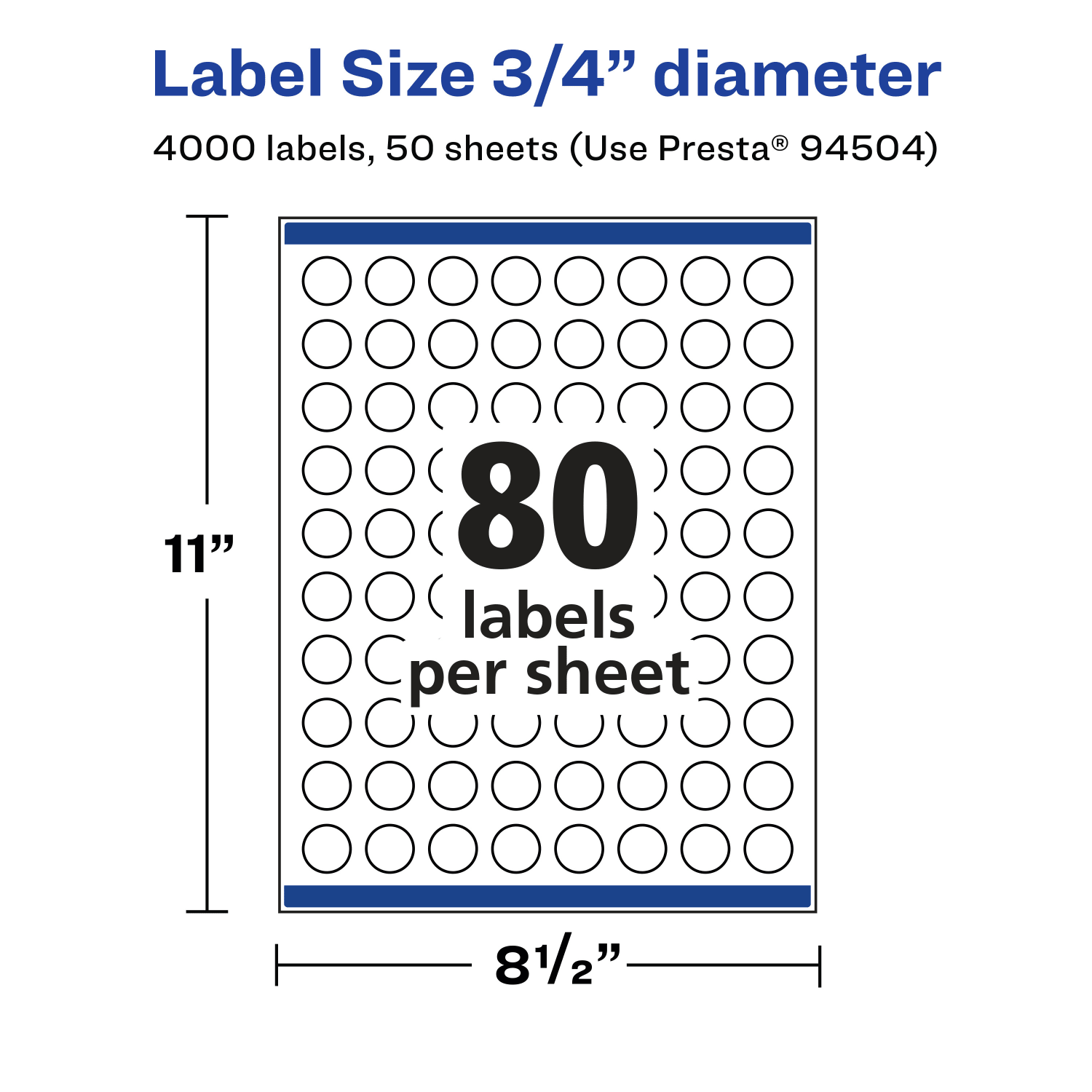Avery Permanent Labels With Sure Feed, 94504-WMP50, Round, 3/4in Diameter, White, Pack Of 4,000 - Image 6