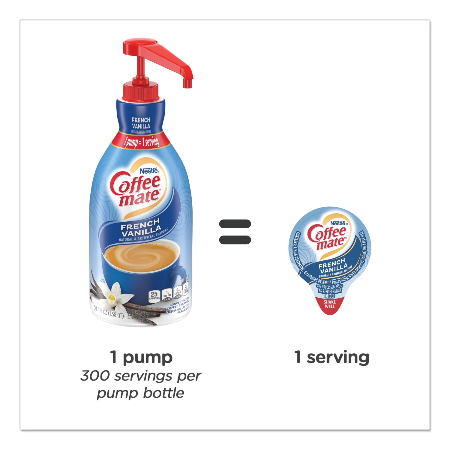 Nestle Coffee-mate Liquid Creamer, French Vanilla Flavor, 50.72 Oz Multiple Serve x 1 - Image 6