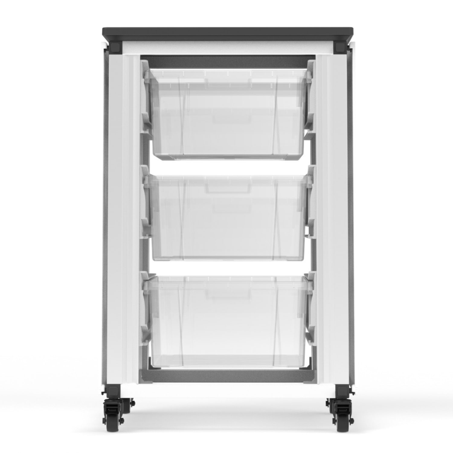 Luxor Modular Classroom Storage Cabinet, 3 Large Bins, 29inH x 18-1/4inW x 18-1/4inD, White - Image 4
