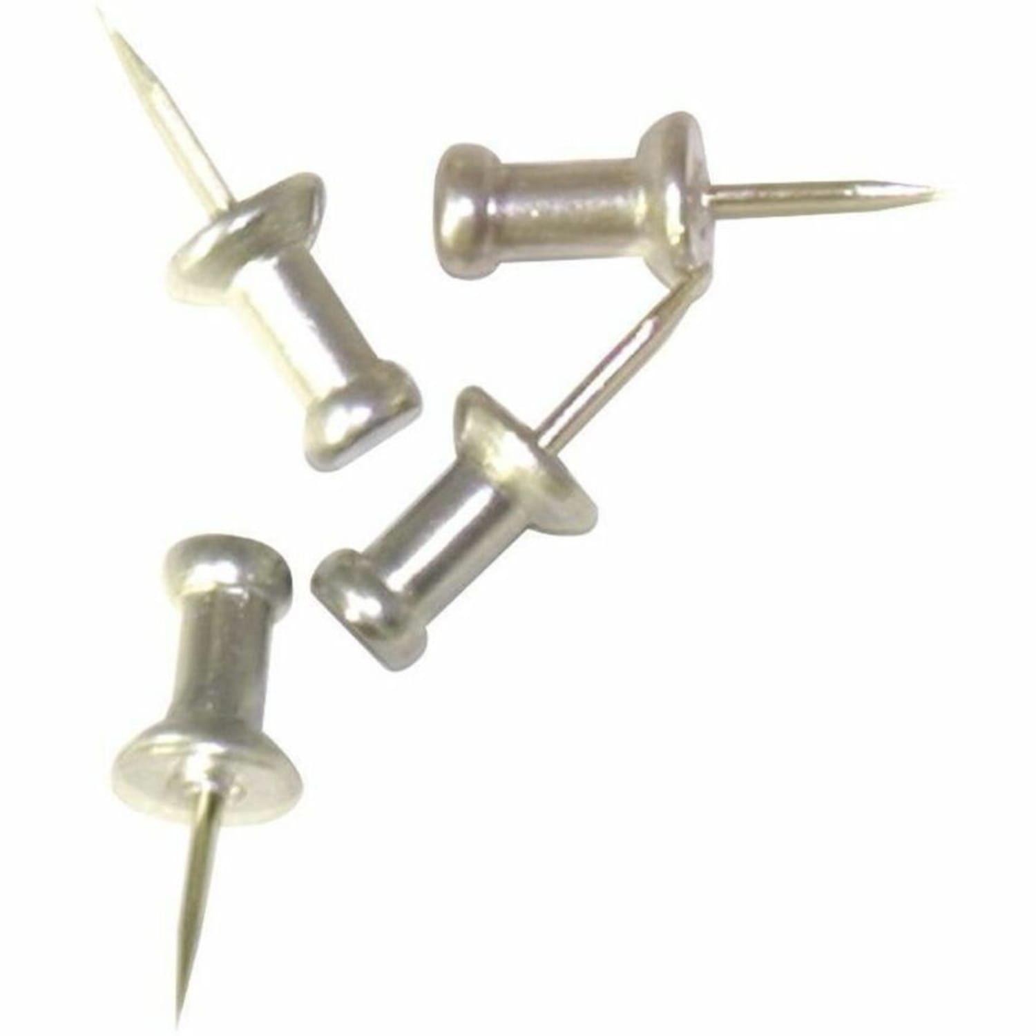 Advantus Aluminum Pushpins - 0.6in Length - Aluminum - 100 / Box