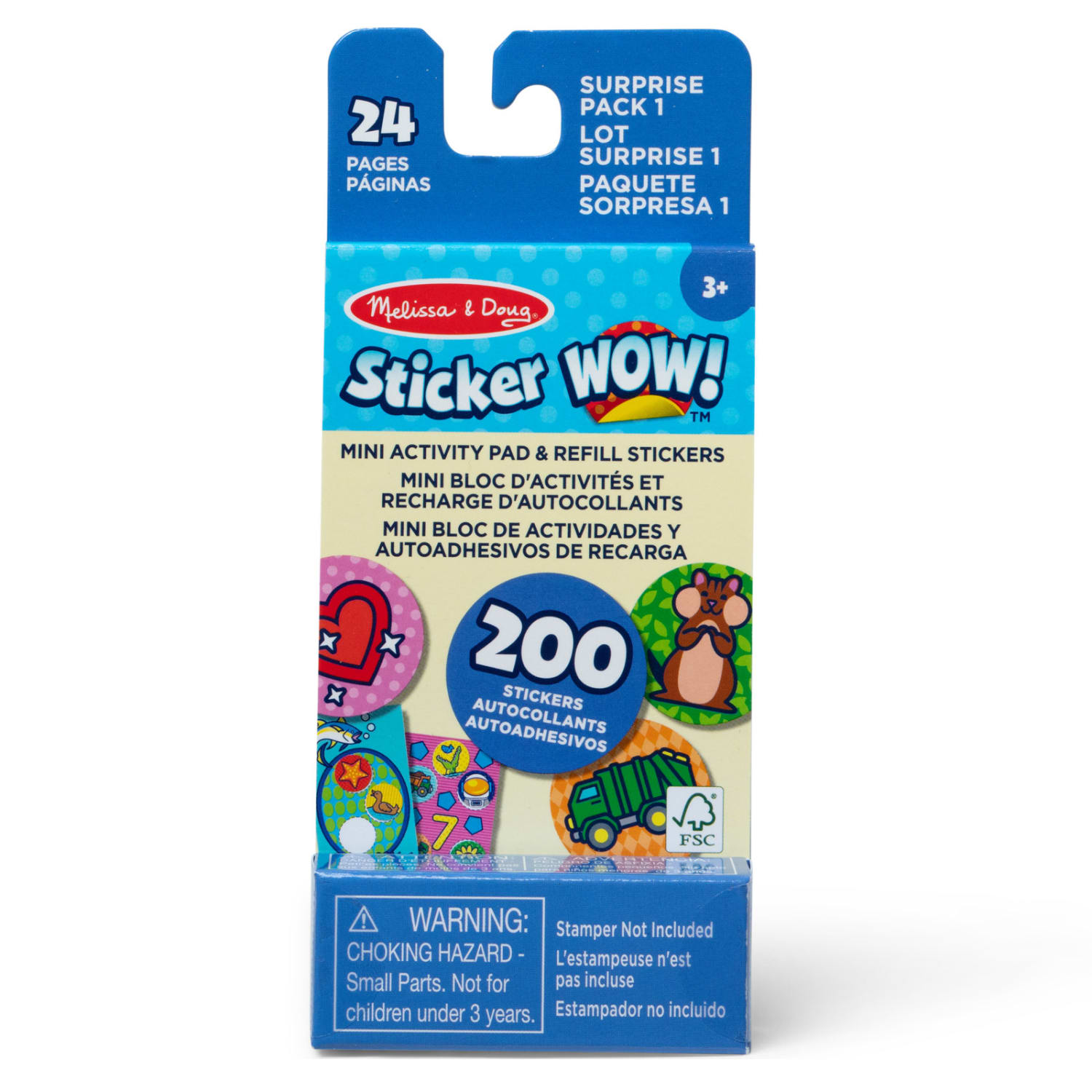 Melissa & Doug Sticker WOW! Mini Activity Pad with Refill Stickers, Surprise Pack 1, 200 Stickers Per Set, 4 Sets - Image 3