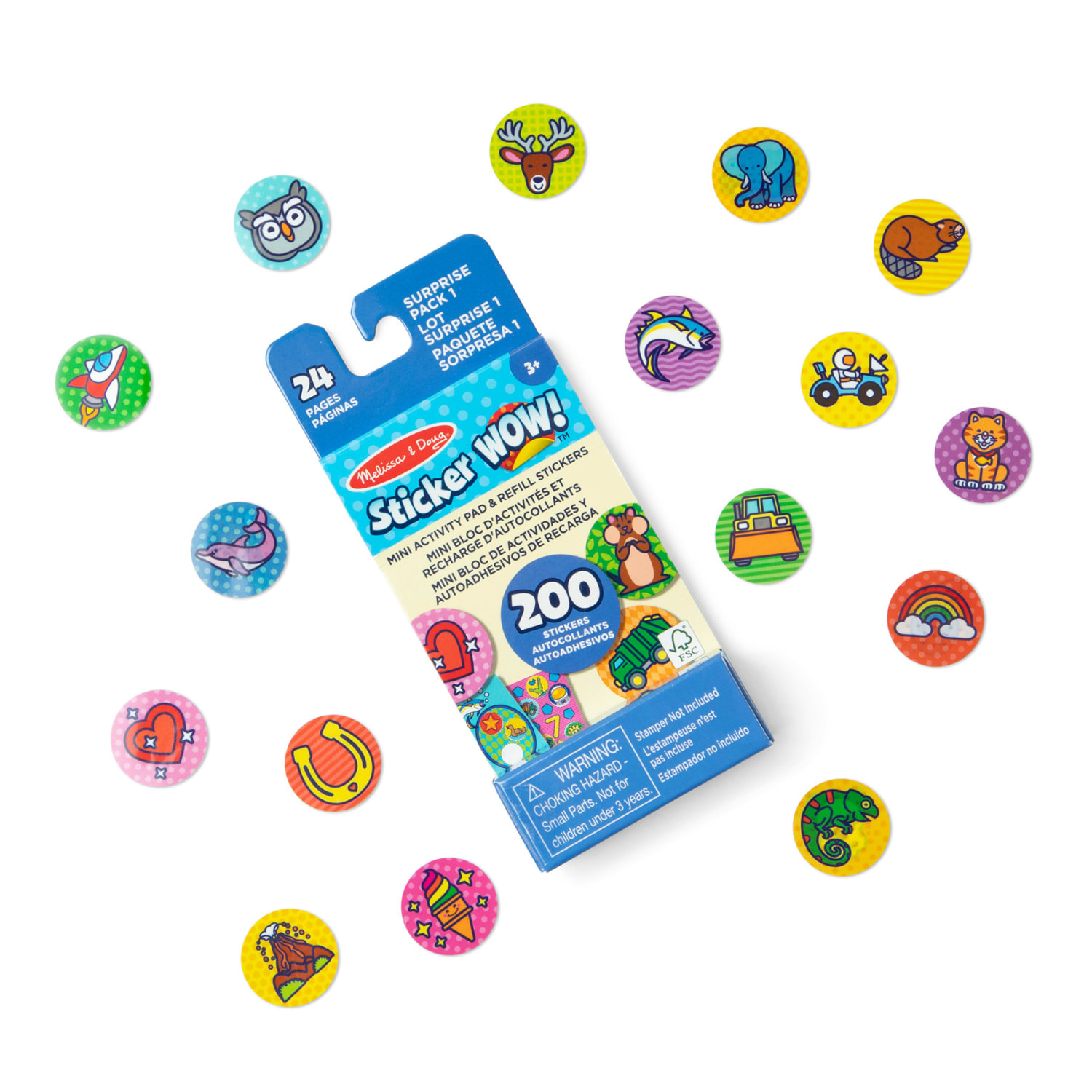 Melissa & Doug Sticker WOW! Mini Activity Pad with Refill Stickers, Surprise Pack 1, 200 Stickers Per Set, 4 Sets - Image 5