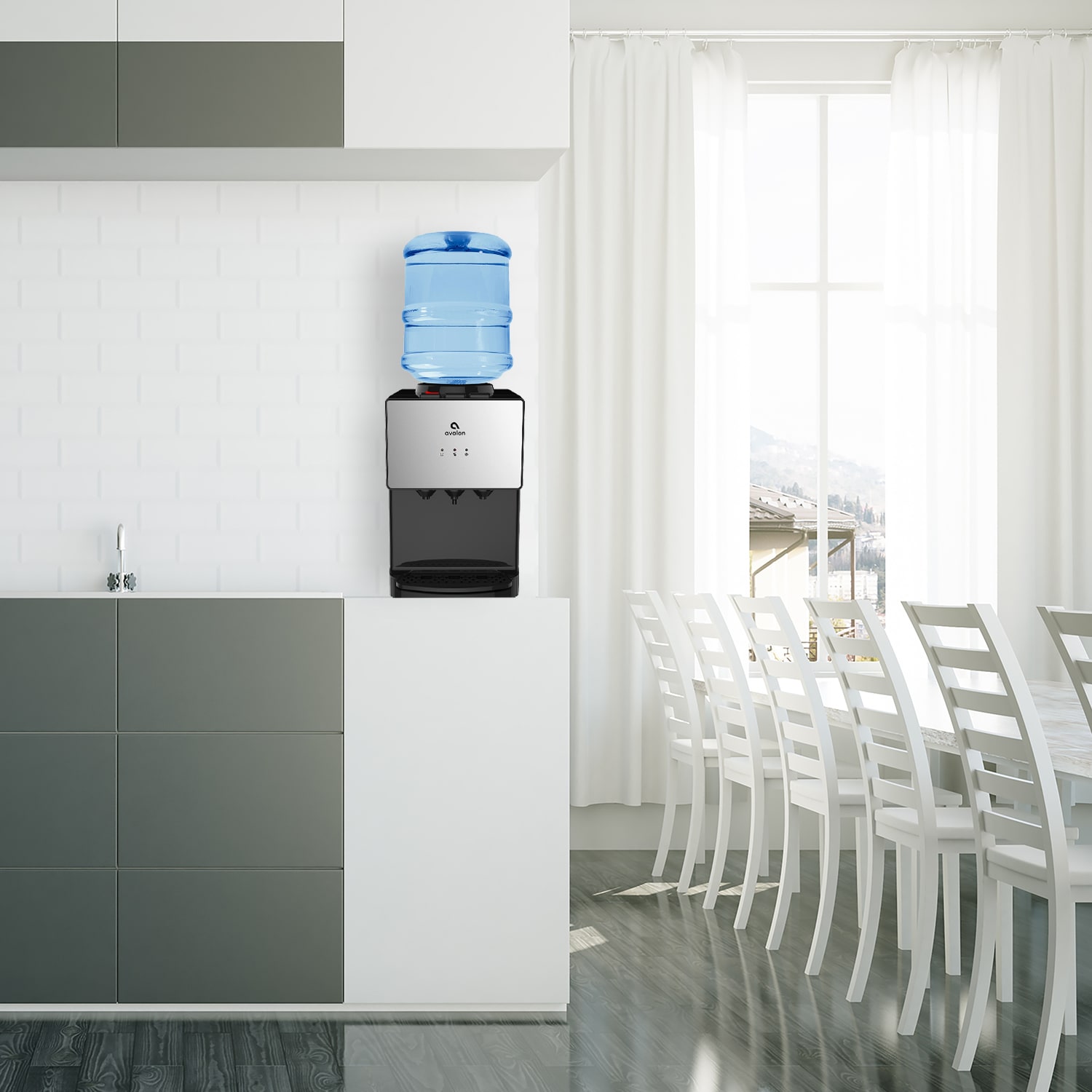 Avalon Premium 3 Temperature Top Loading Countertop Water Cooler Dispenser With Child Safety Lock. UL/Energy Star Approved- Stainless Steel - Image 4