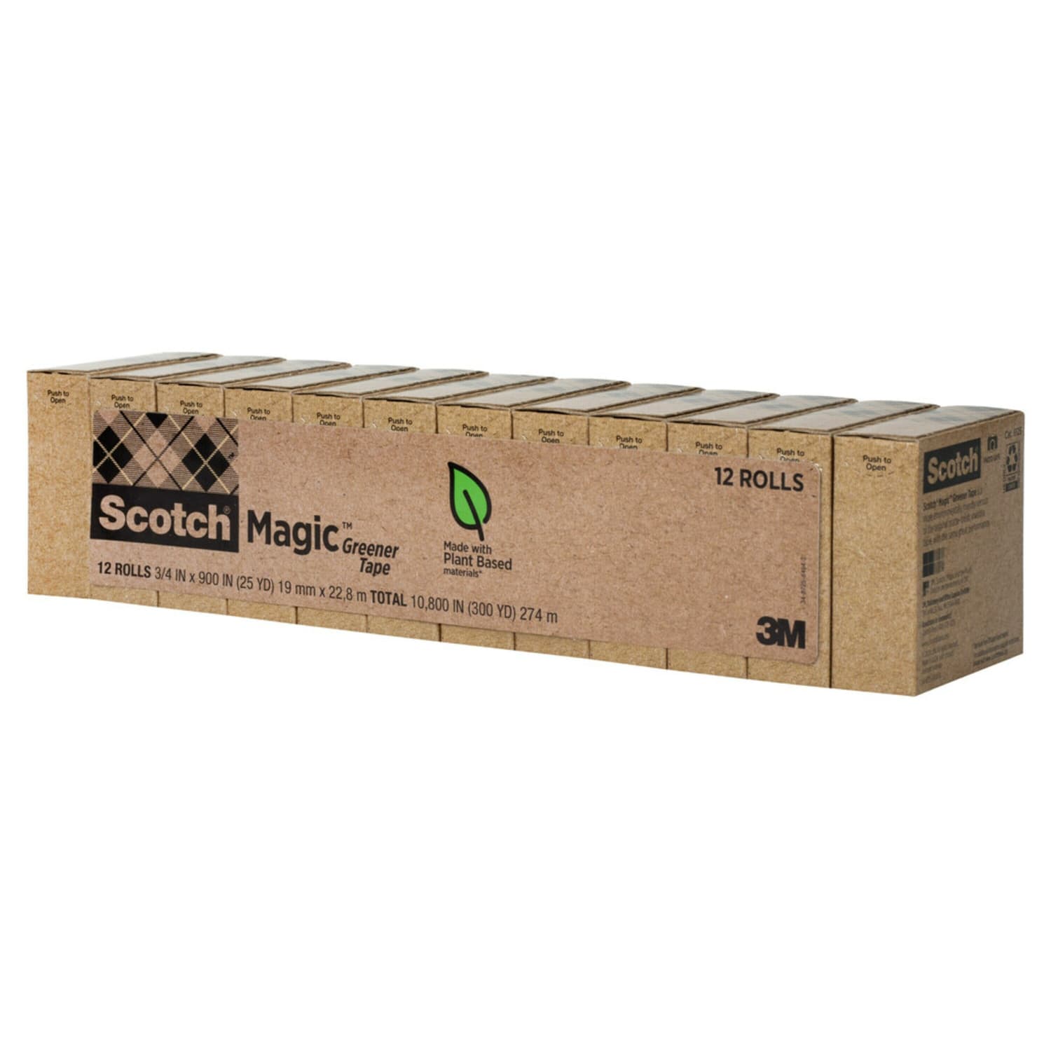 Scotch Greener Magic Tape, Invisible, 12 Tape Rolls, 3/4 in x 900 in, Home Office Supplies and School Supplies for College and Classrooms - Image 3