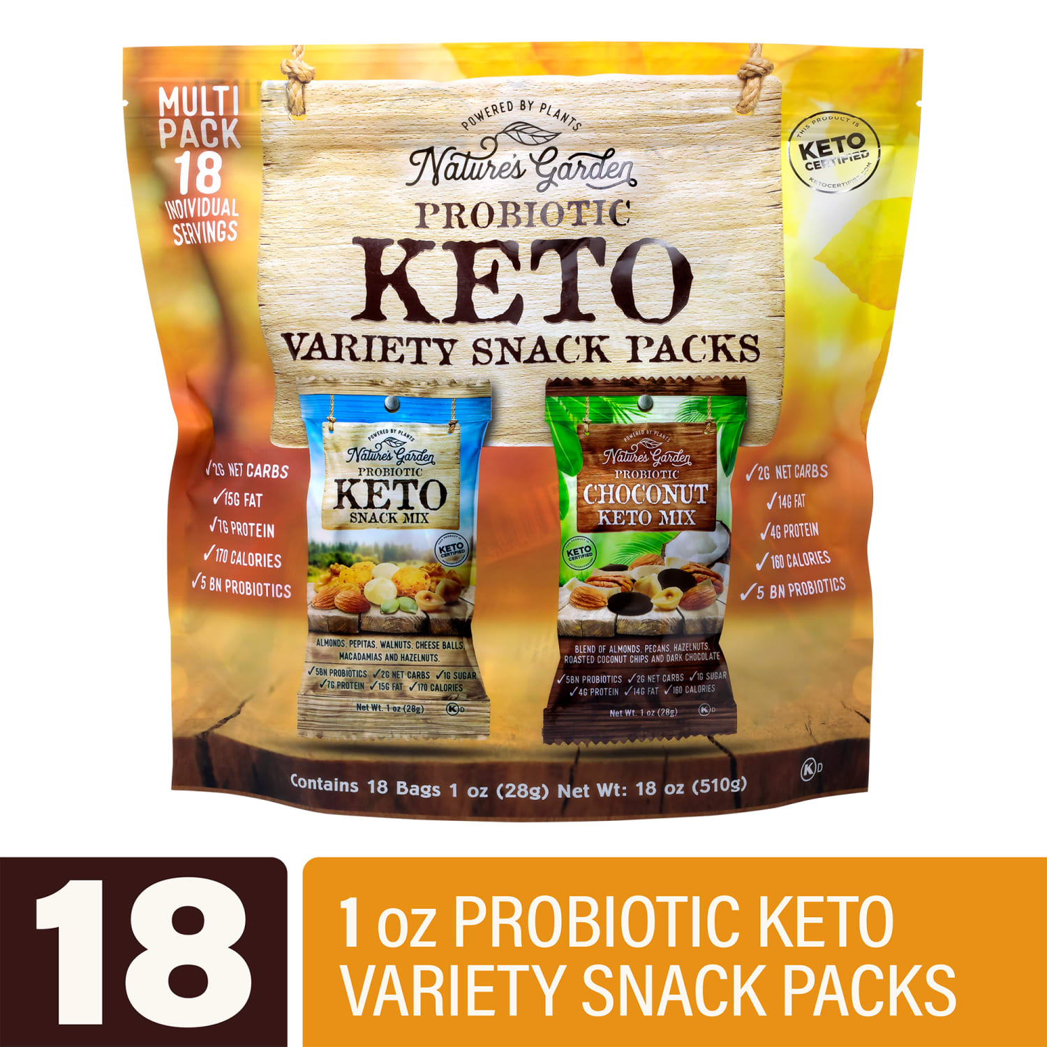 Natures Garden Keto Variety Snack Packs, 1 Oz, Pack Of 18 Bags - Image 3