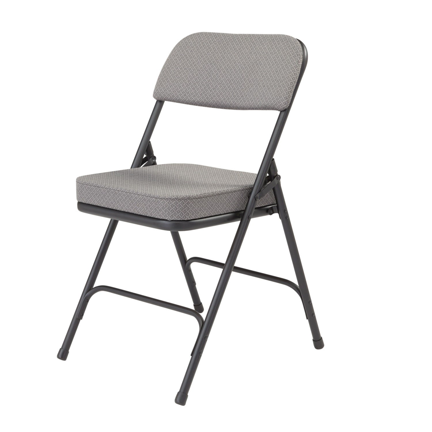 National Public Seating 3200 Series Deluxe Upholstered Folding Chairs, Charcoal Gray, Set Of 2 Chairs - Image 4