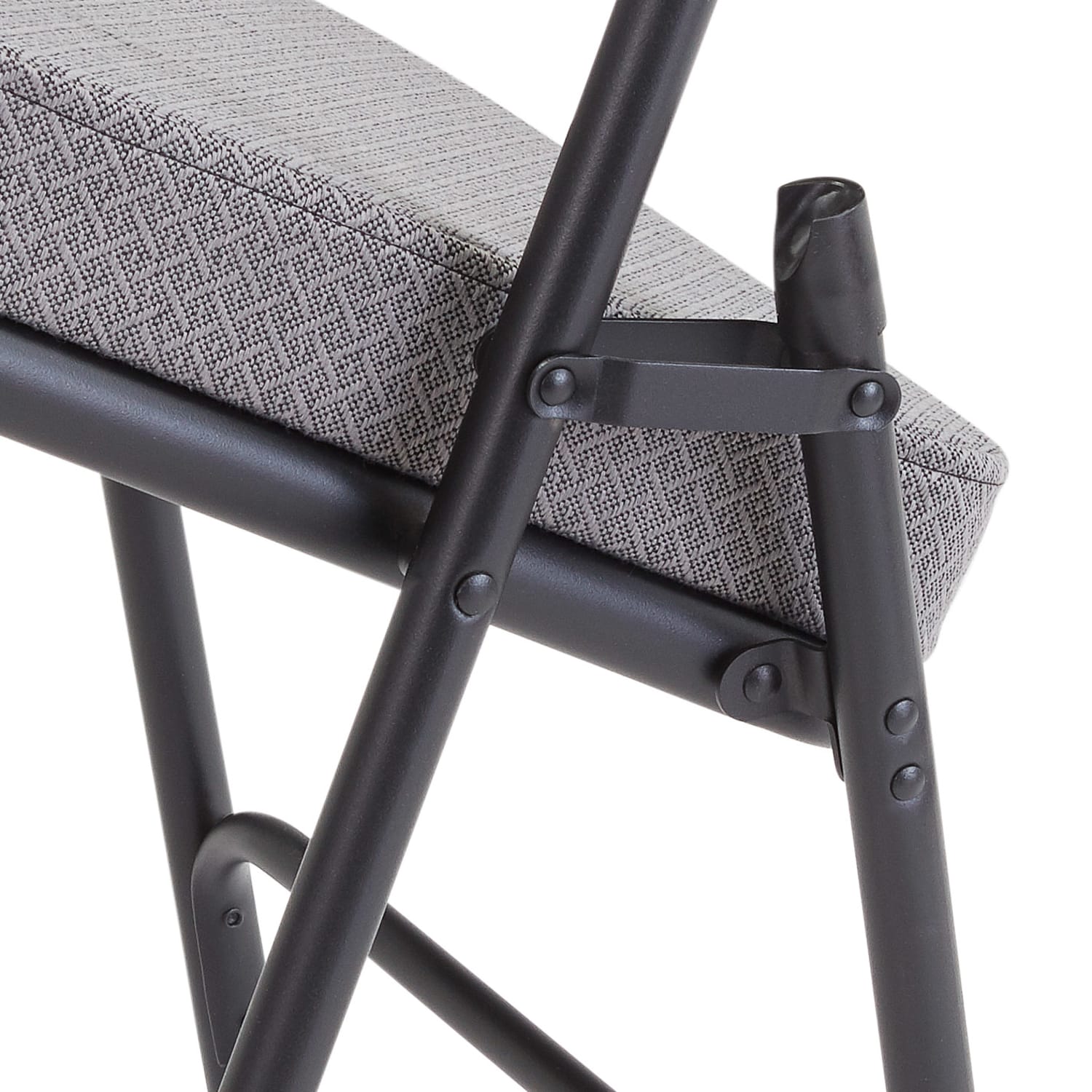 National Public Seating 3200 Series Deluxe Upholstered Folding Chairs, Charcoal Gray, Set Of 2 Chairs - Image 7