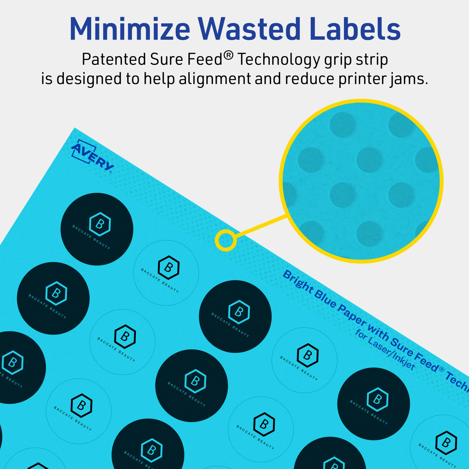 Avery Print-To-The-Edge Labels With Sure Feed Technology And Easy Peel Label Feature, 94500-BBP80, Round, 1in, Matte Bright Blue, Pack of 3840 - Image 5