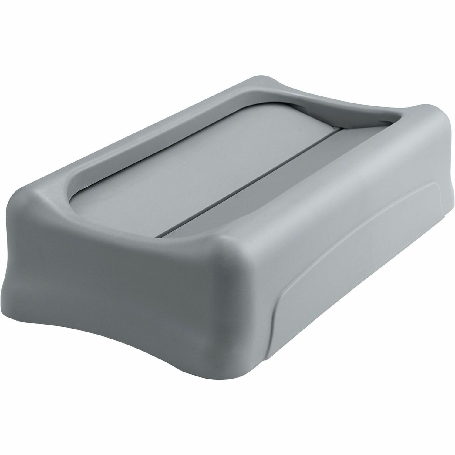 Rubbermaid Commercial Slim Jim Container Swing Lid - Rectangular - Plastic - Gray - 1 Each - Image 3