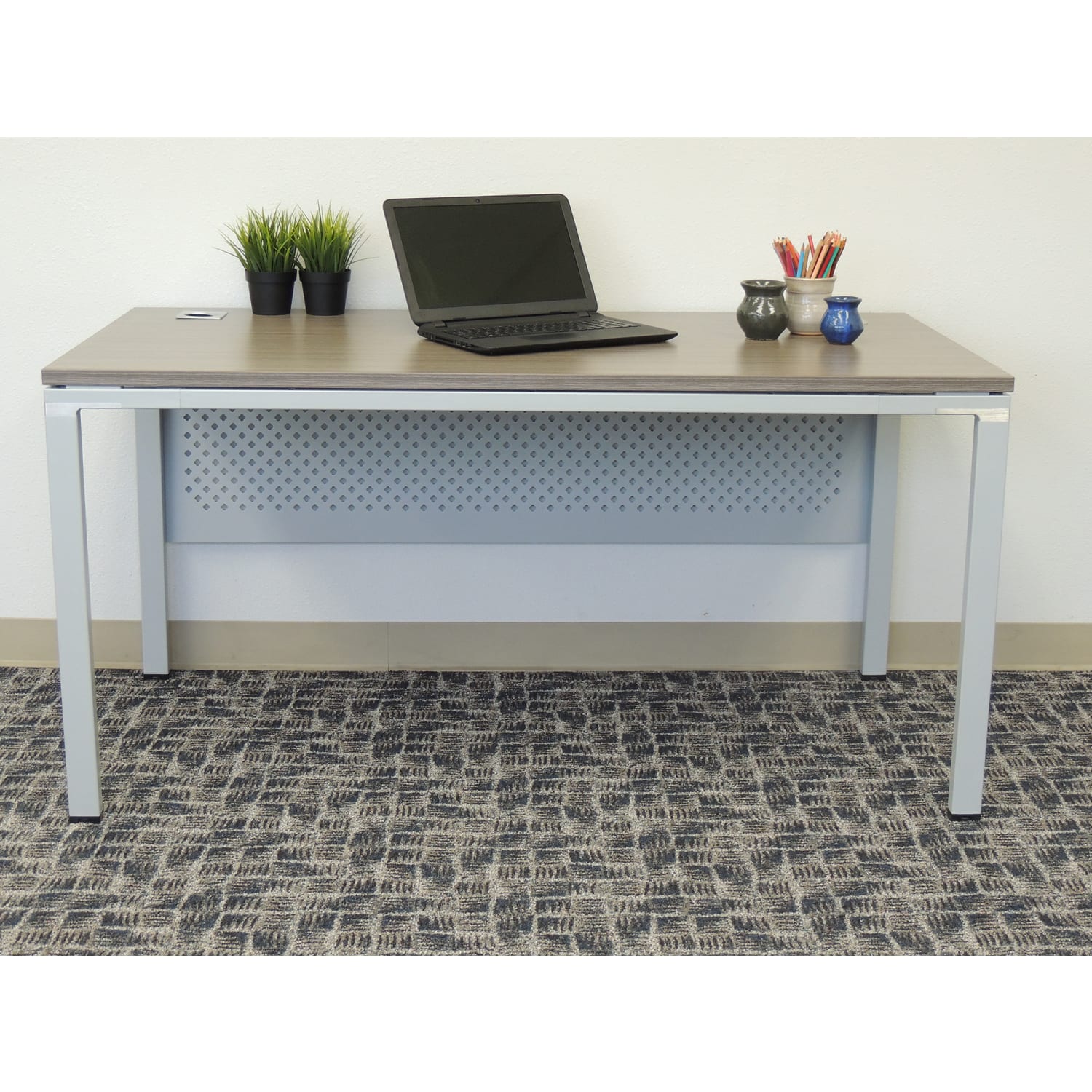 Boss Office Products Simple System Workstation, 66in x 30in, Driftwood - Image 5