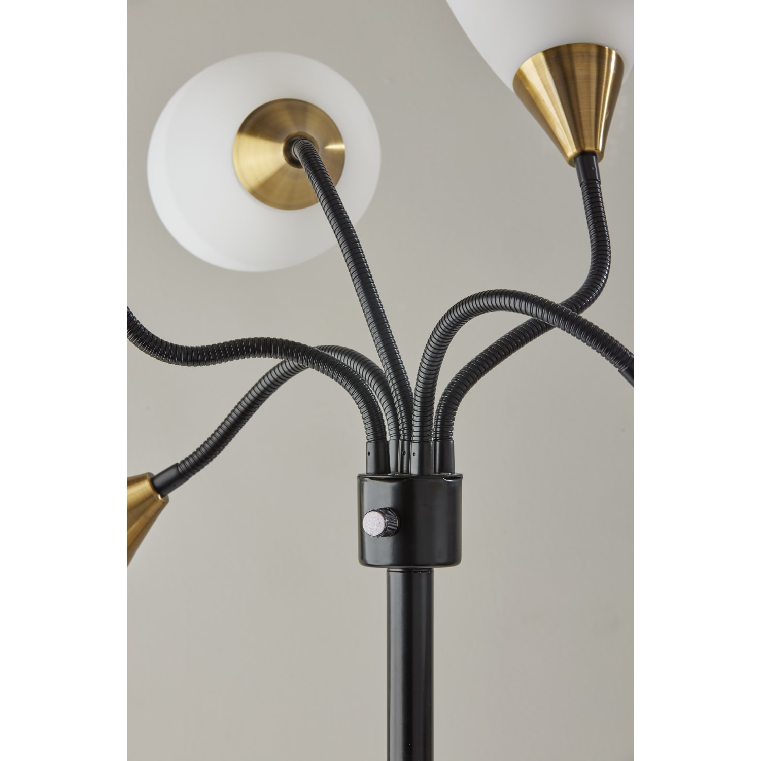 Adesso Simplee 5-Light Floor Lamp, 67inH, White/Black - Image 6
