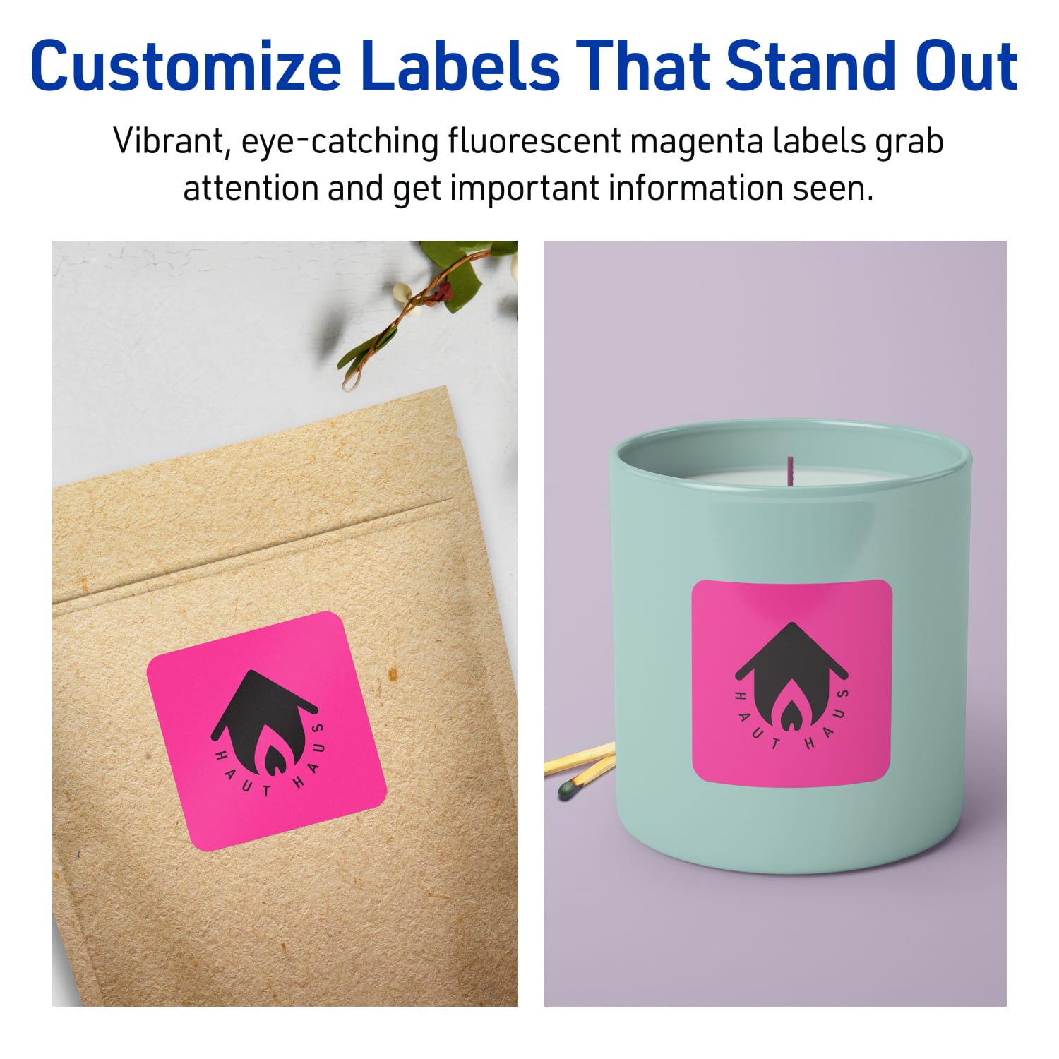Avery Print-To-The-Edge Labels With Sure Feed Technology And Easy Peel, 94105-NMP80, Square, 2-1/8in x 2-1/8in, Matte Neon Magenta, Pack of 960 - Image 4