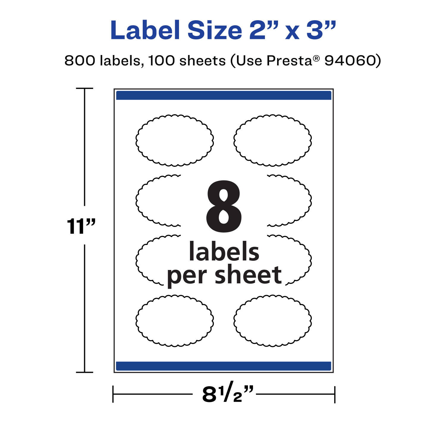 Avery Waterproof Permanent Labels With Sure Feed, 94060-WMF100, Oval Scalloped, 2in x 3in, White, Pack Of 800 - Image 6
