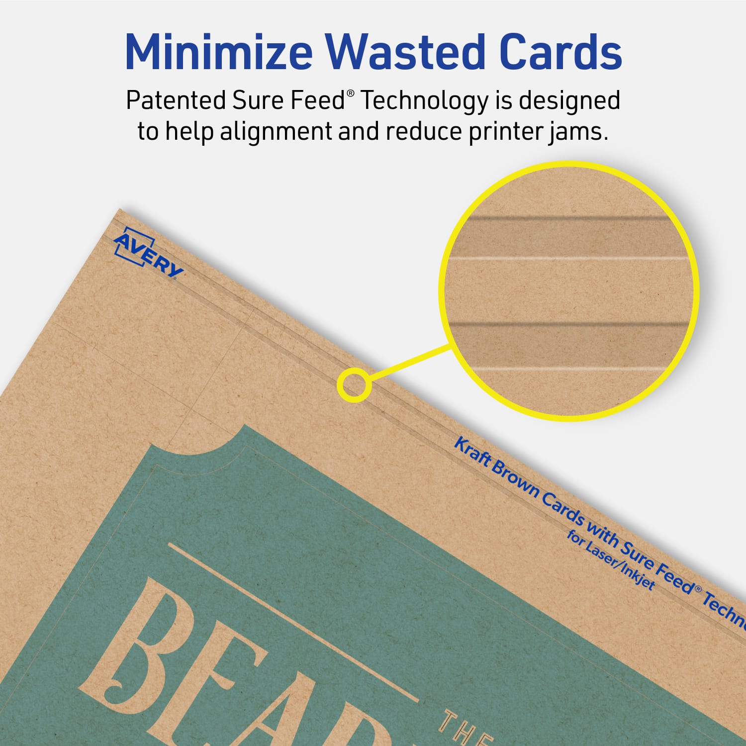 Avery Printable Postcards With Sure Feed Technology, 6in x 9in Rectangle Scalloped Edge, Kraft Brown, Pack Of 50 - Image 5