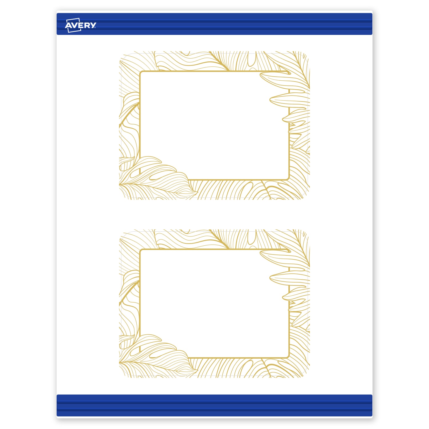 Avery Printable Postcards With Sure Feed Technology, 4-1/4in x 5-1/2in, Matte White With Gold Florals, Pack Of 20 - Image 3