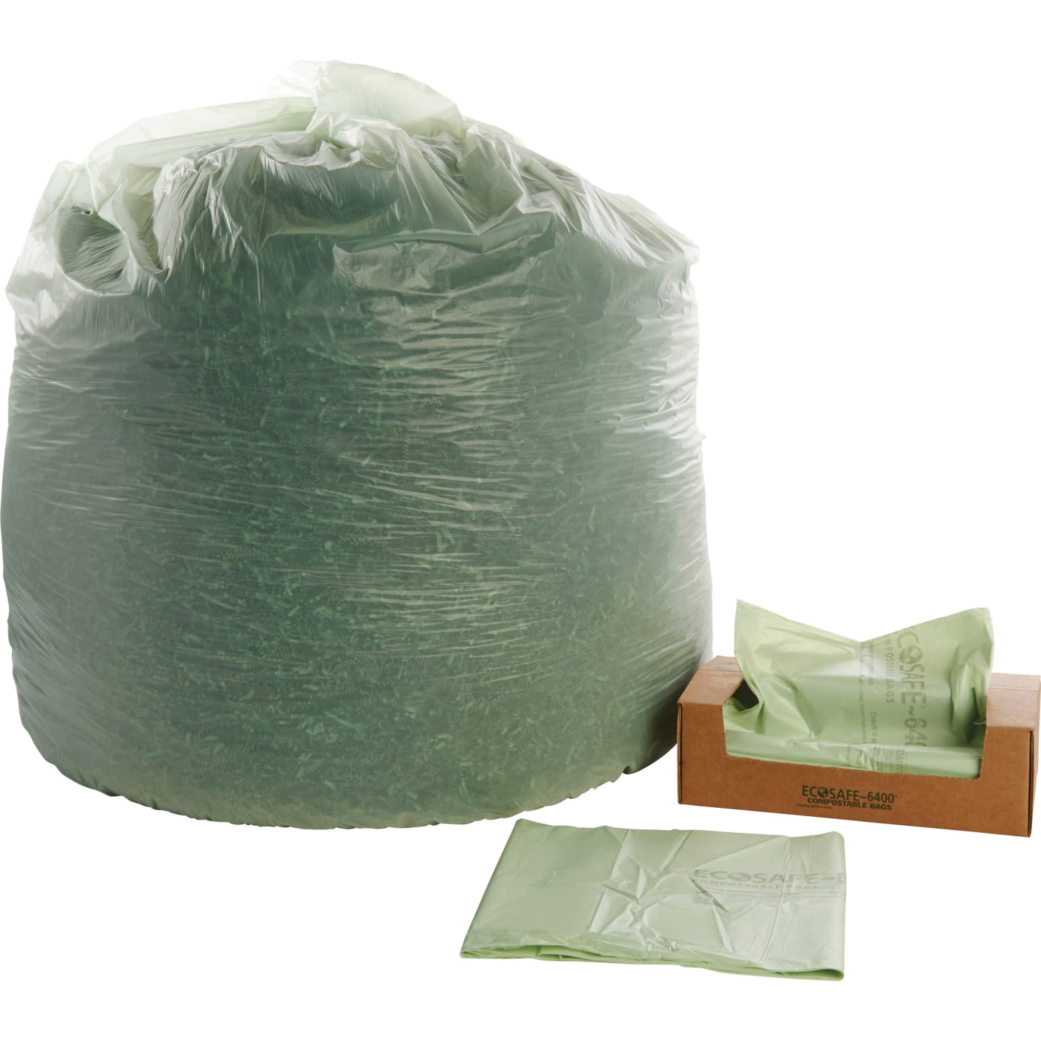Stout EcoSafe-6400 Compostable Compost  Bags, 0.85 mil, 64-Gallon, Green, Box Of 30 - Image 3