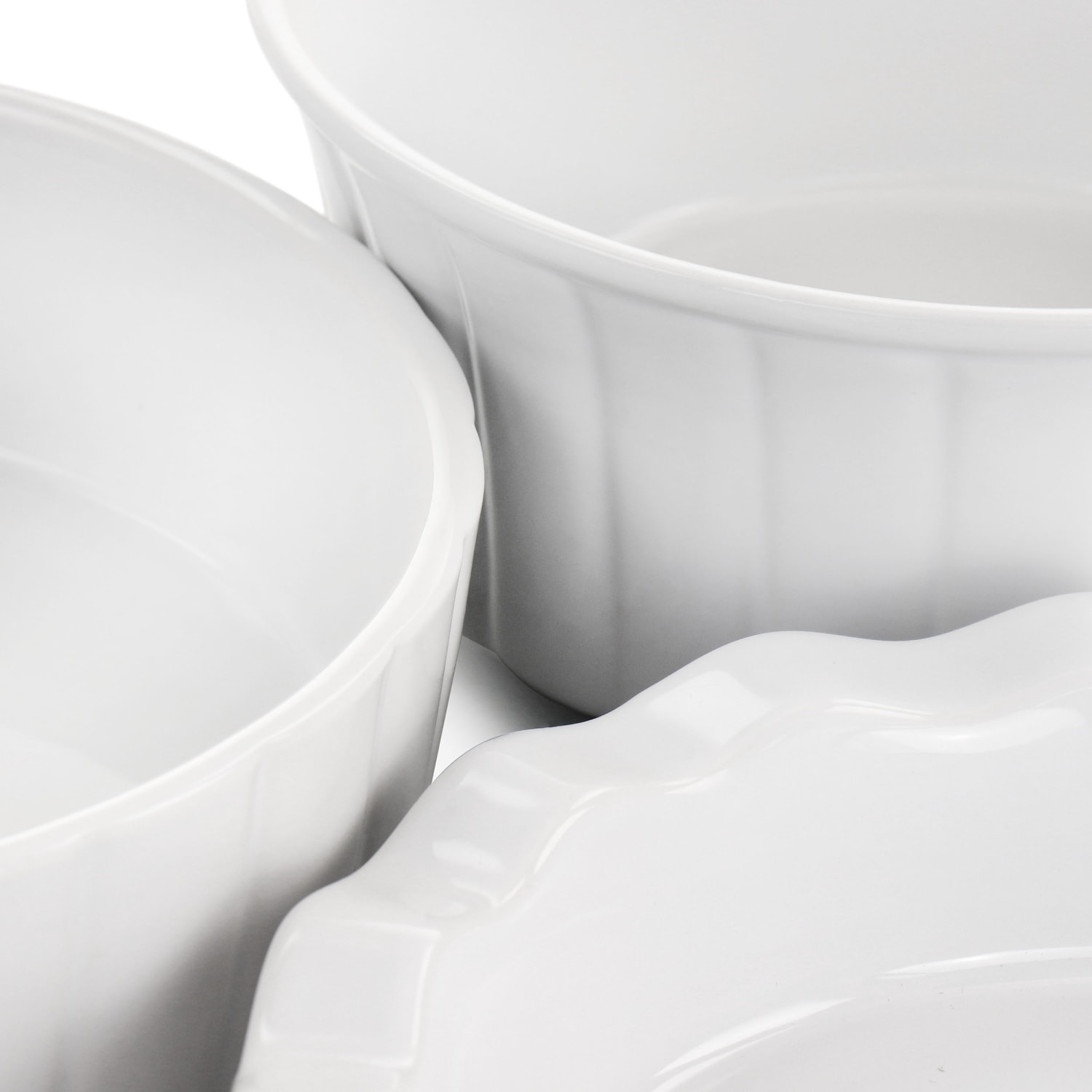 Gibson Elite Stoneware Gracious Dining 4-Piece Bakeware Set, White - Image 6