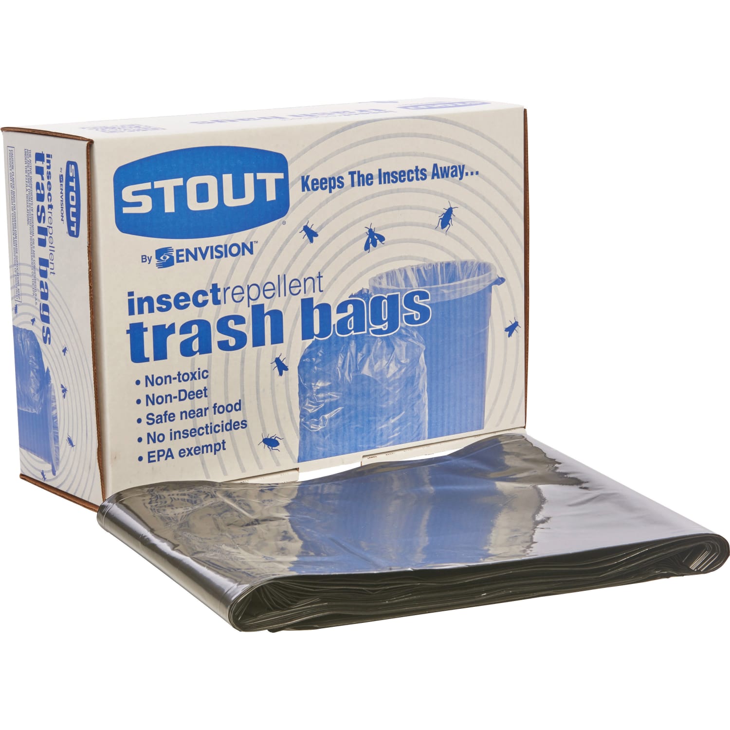 Stout 33% Recycled Insect Repellent Trash Bags, 30 Gallons, 33in x 40in, Black, Box Of 90 - Image 4