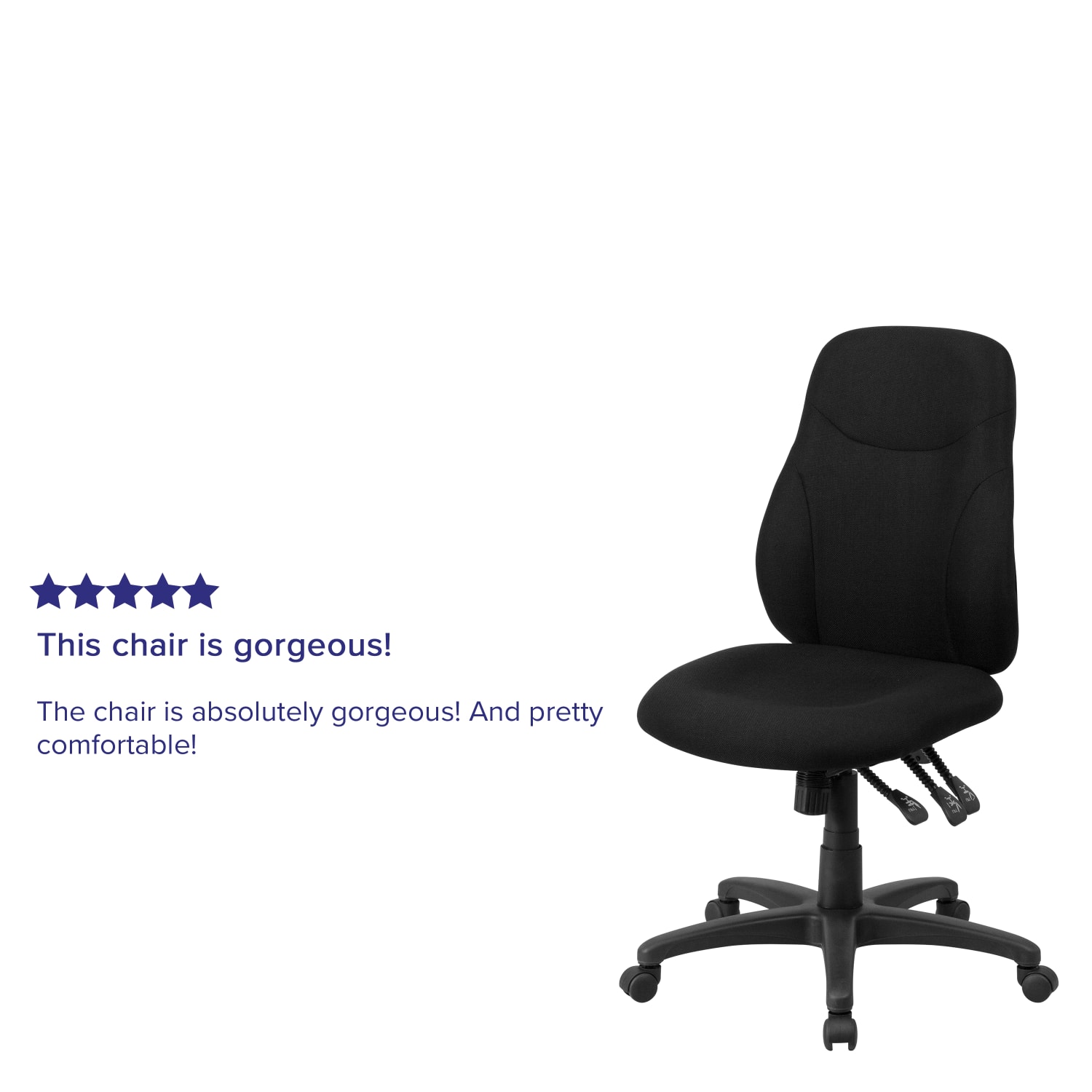 Flash Furniture Ergonomic Fabric Mid-Back Multi-Function Swivel Task Chair, Black - Image 6