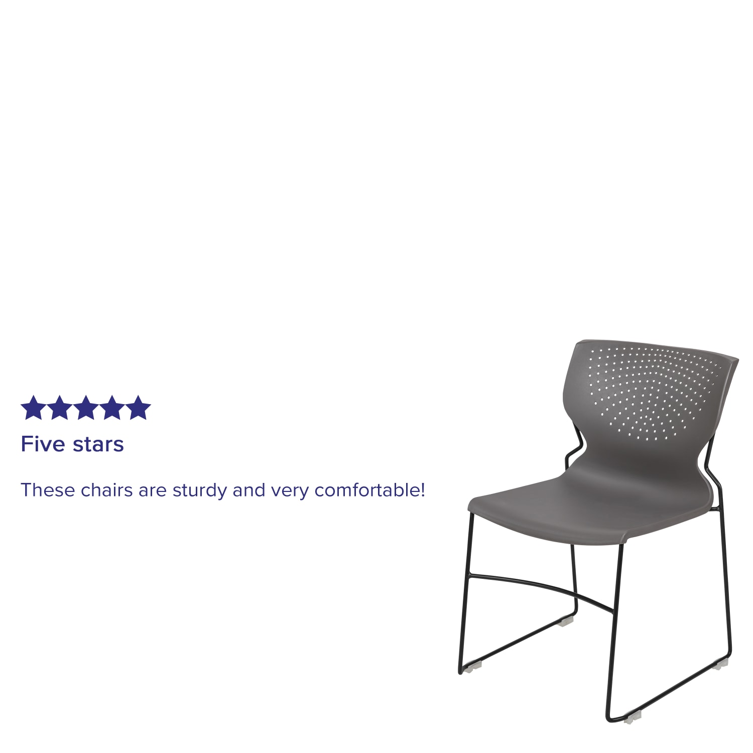 Flash Furniture HERCULES Series Full-Back Stack Chairs, Gray, Set Of 5 Chairs - Image 6