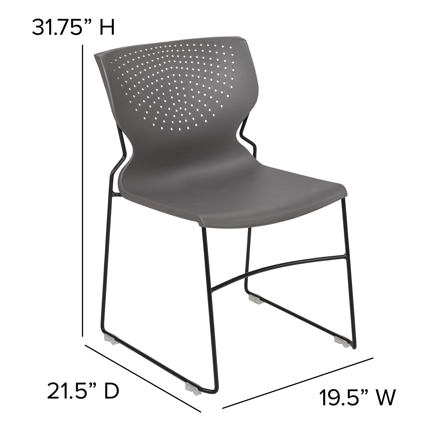 Flash Furniture HERCULES Series Full Back Stack Chairs Gray Set Of 5 Chairs PopularChairscom