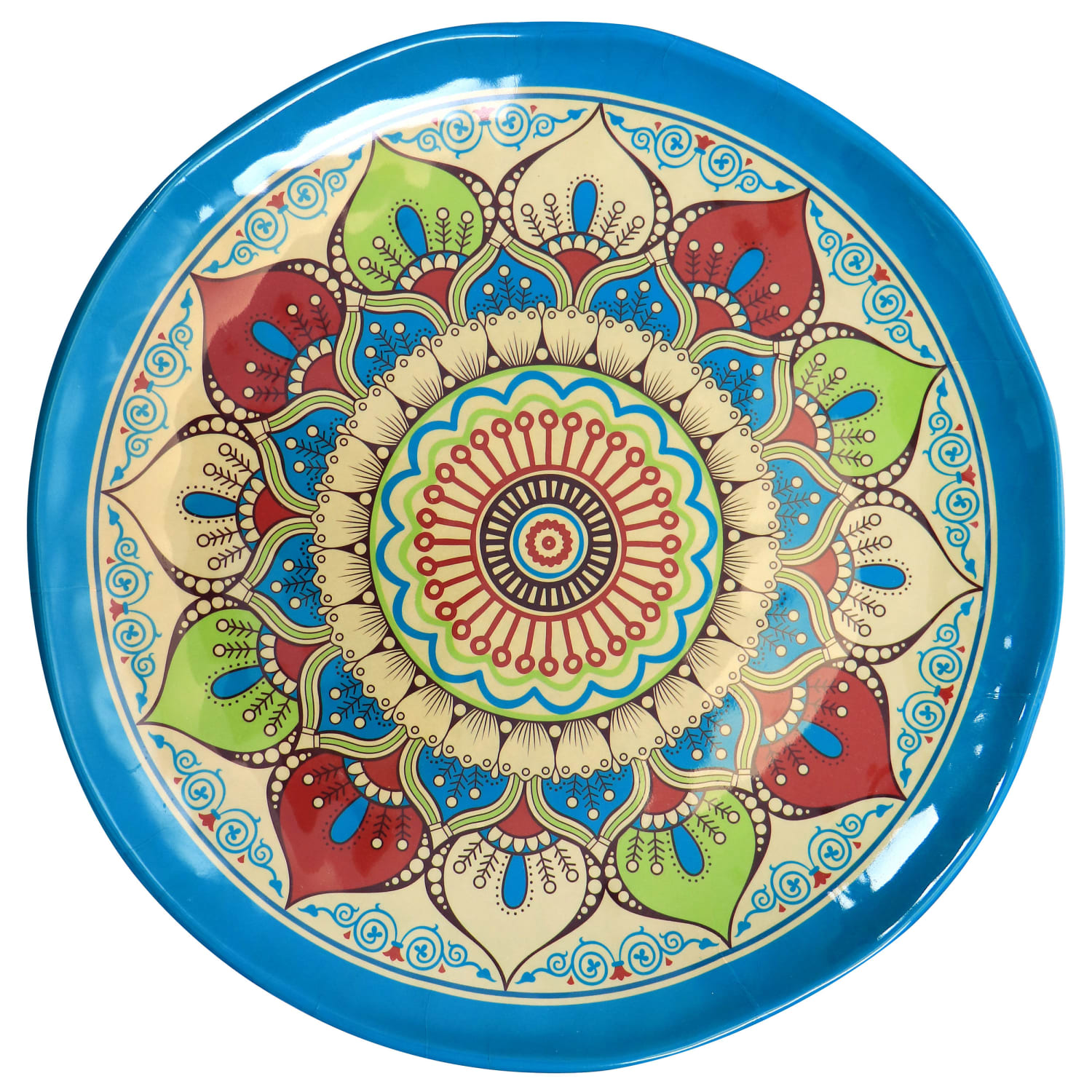 Elama Camilla 12-Piece Melamine Dinnerware Set, Multicolor - Image 4