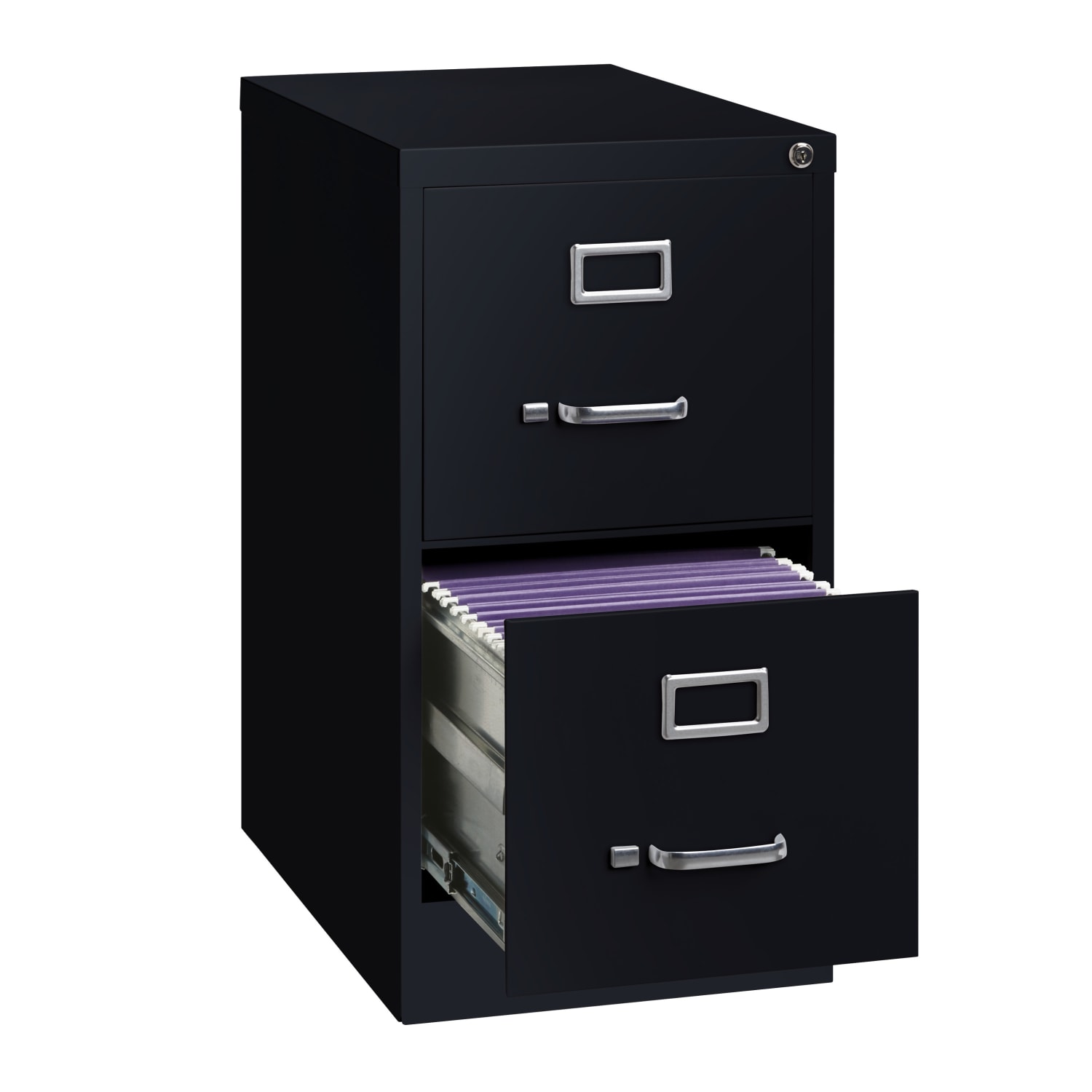 WorkPro 22inD Vertical 2-Drawer File Cabinet, Metal, Black - Image 5