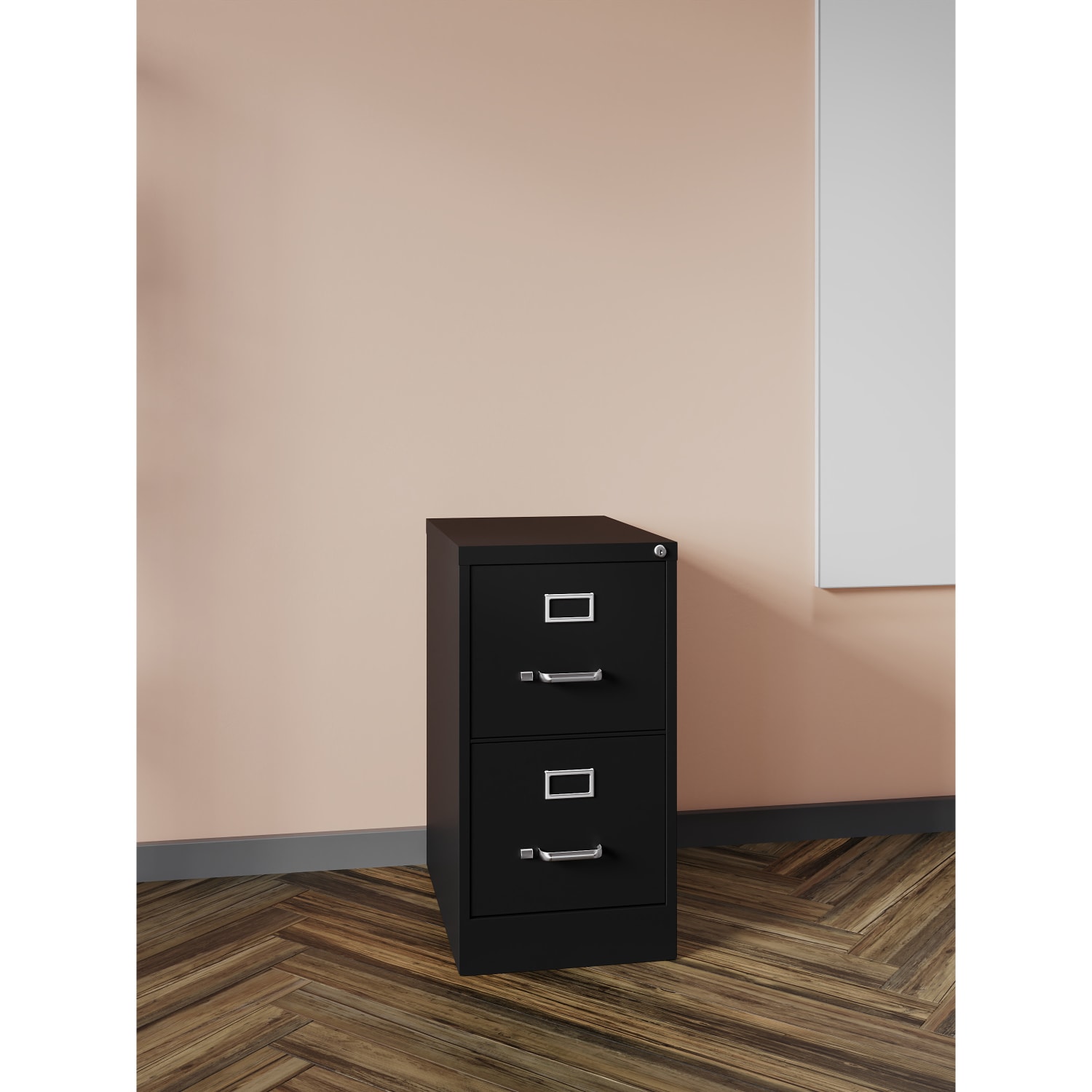 WorkPro 22inD Vertical 2-Drawer File Cabinet, Metal, Black - Image 6