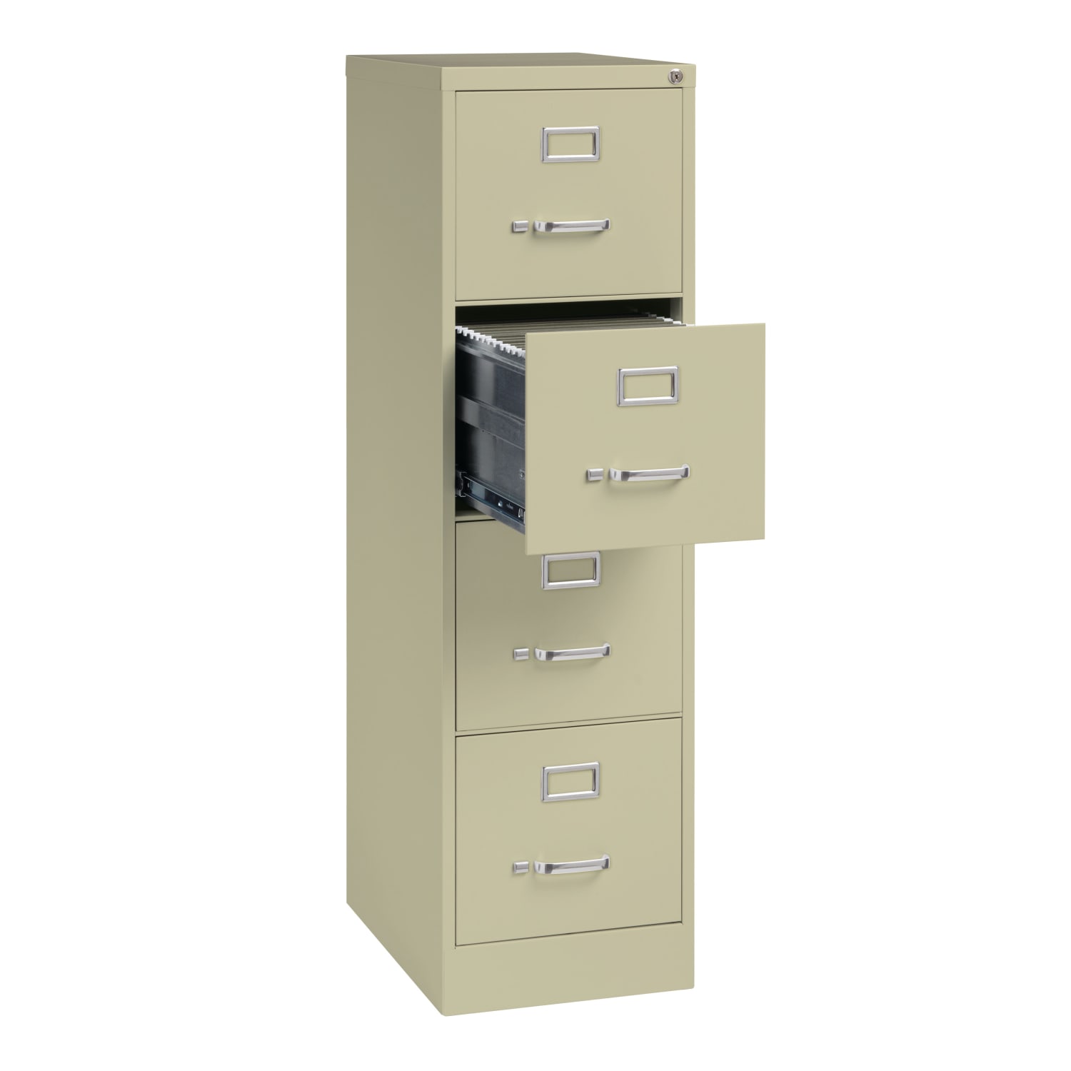 WorkPro 22inD Vertical 4-Drawer Letter-Size File Cabinet, Metal, Putty - Image 5