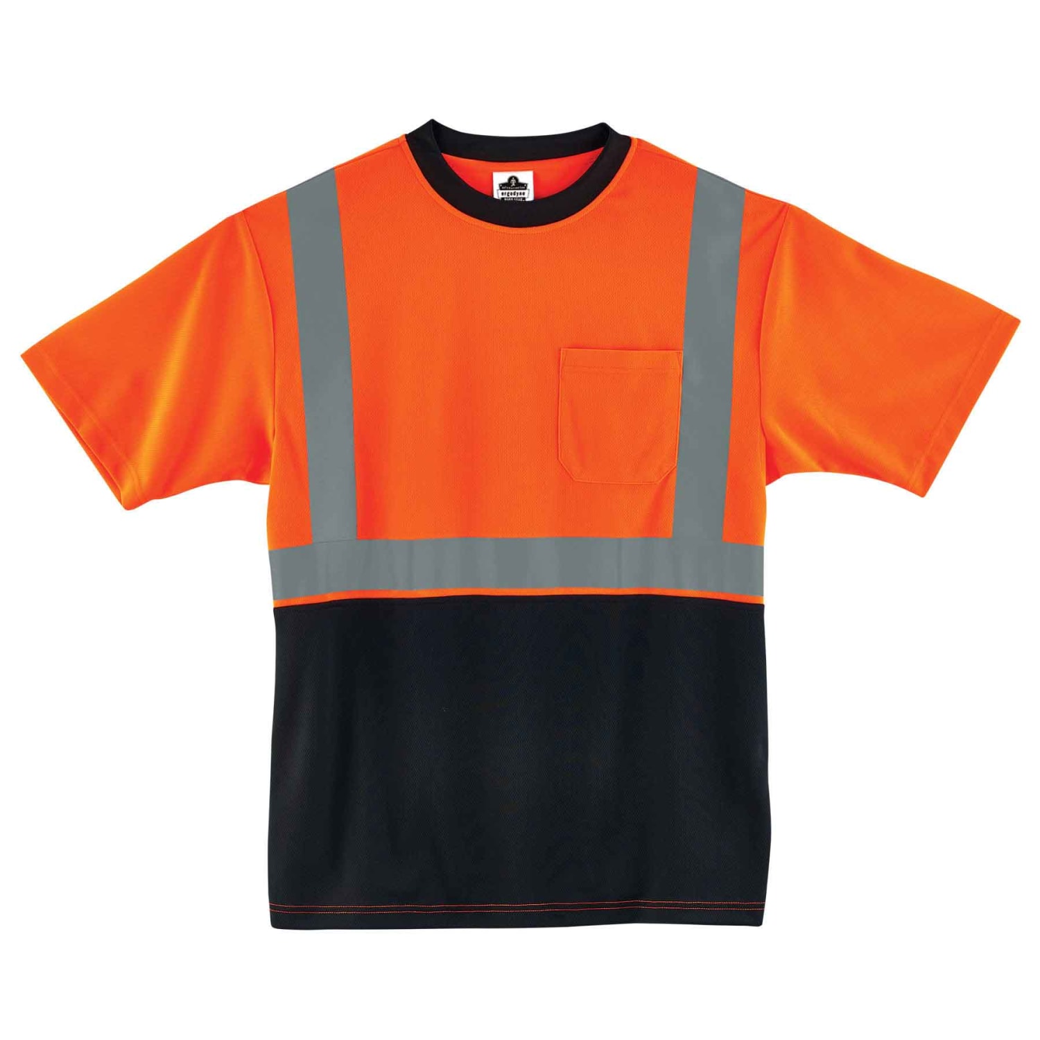 Ergodyne GloWear 8289BK Type-R Class 2 T-Shirt, Medium, Black/Orange