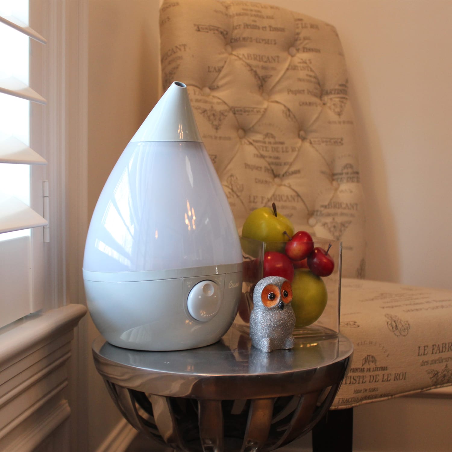 Crane Drop Ultrasonic Cool Mist Humidifier, 1 Gallon, 8 5/8inH x 8 5/8inW x 13 3/8inD, Gray - Image 6