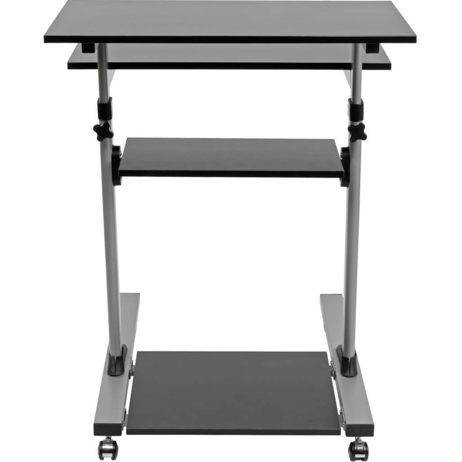 Eaton Tripp Lite Series Rolling Desk TV/Monitor Cart - 132.28 lb Capacity - 4x Shelf(ves) - Floor - Medium Density Fiberboard, Steel - Black - WWSSRC - Image 3