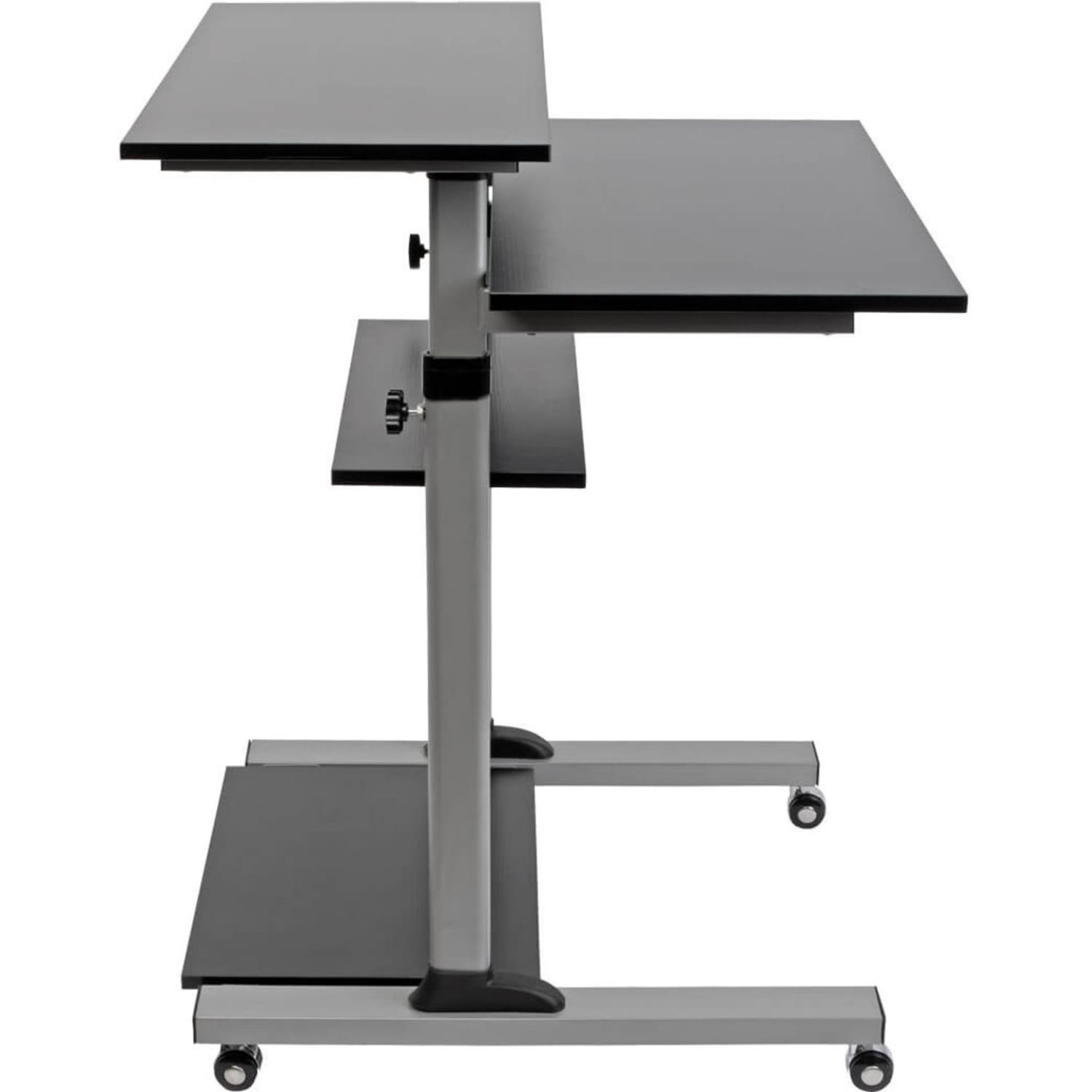 Eaton Tripp Lite Series Rolling Desk TV/Monitor Cart - 132.28 lb Capacity - 4x Shelf(ves) - Floor - Medium Density Fiberboard, Steel - Black - WWSSRC - Image 4