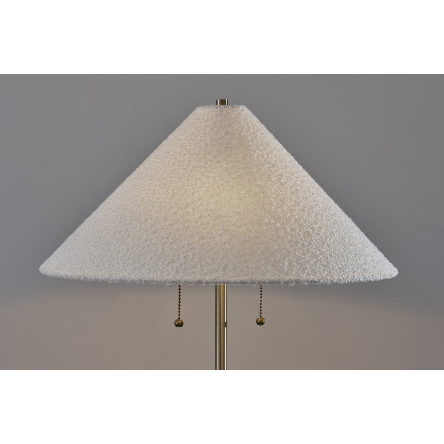 Adesso Waylon Floor Lamp, White/White Boucle Fabric Shade - Image 4
