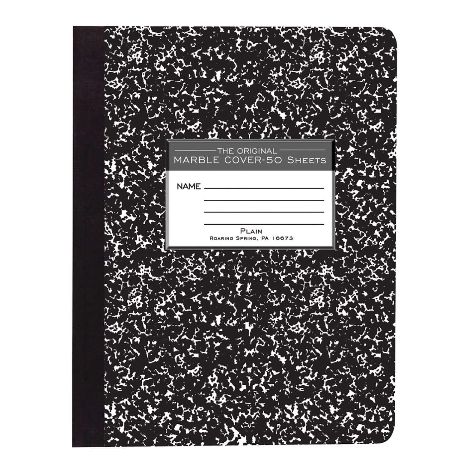 Roaring Spring Paper Products Composition Book, Unruled, 9-3/4in x 7-1/2in, 50 Sheets, Black Marble, Pack Of 12 - Image 3