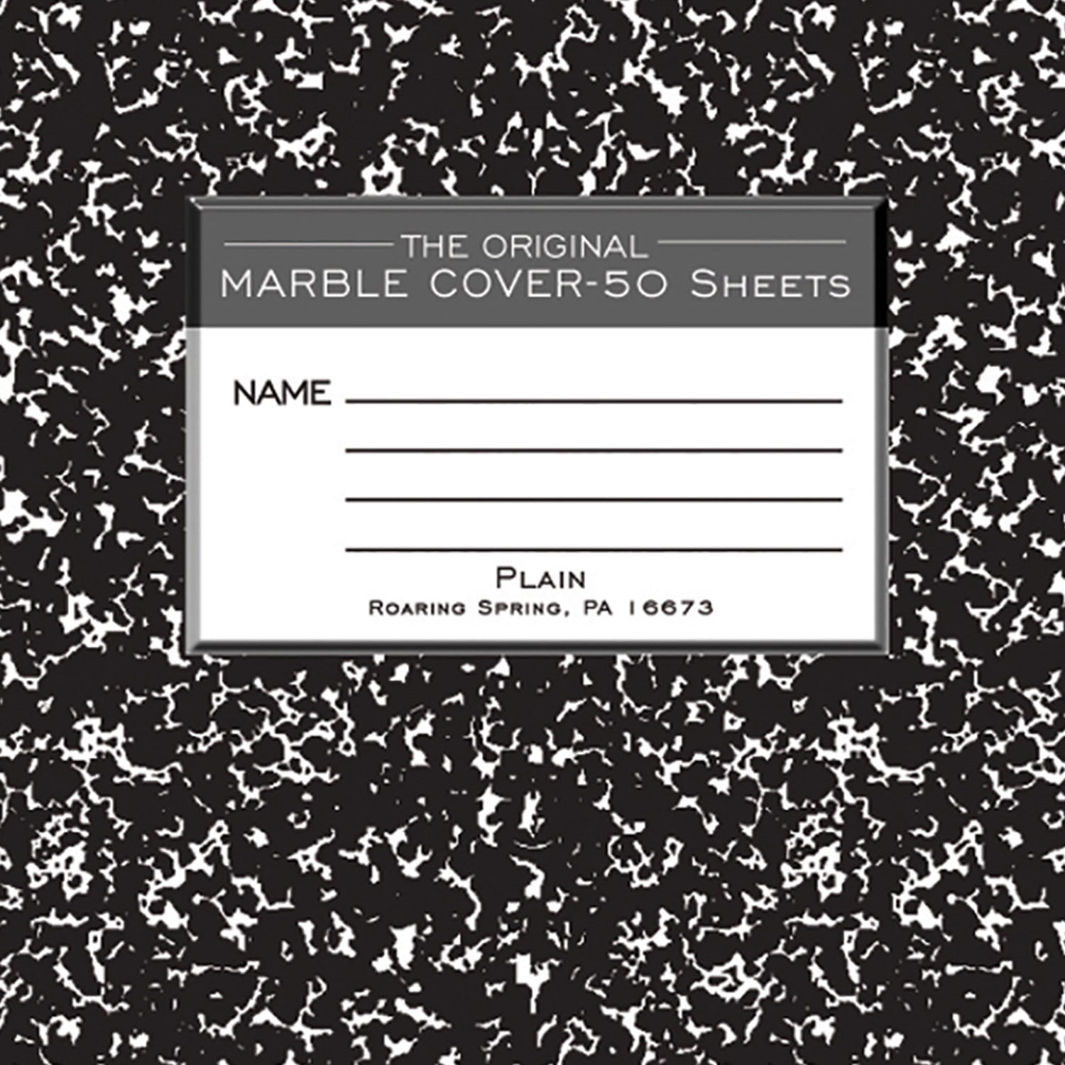 Roaring Spring Paper Products Composition Book, Unruled, 9-3/4in x 7-1/2in, 50 Sheets, Black Marble, Pack Of 12 - Image 4