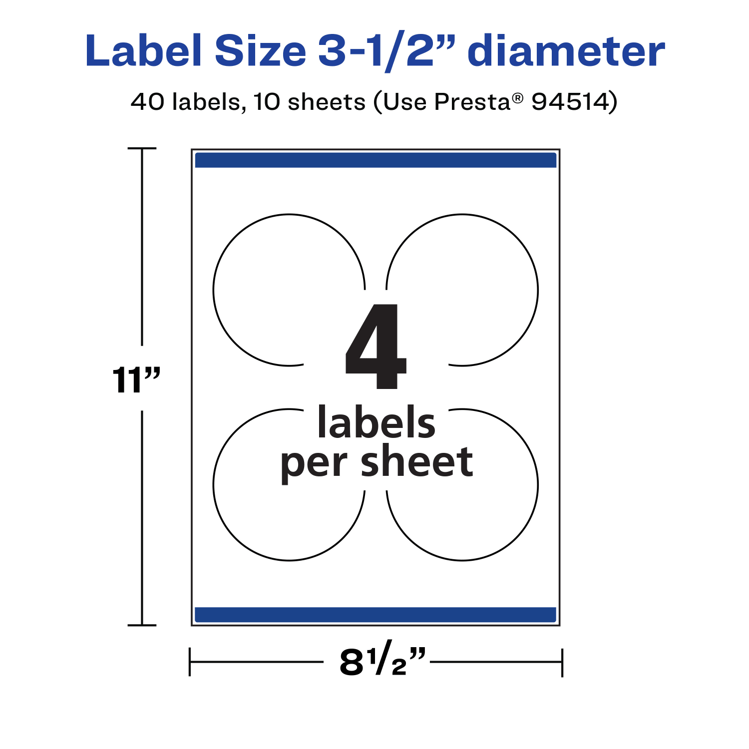 Avery Waterproof Permanent Labels With Sure Feed, 94514-WMF10, Round, 3-1/2in Diameter, White, Pack Of 40 - Image 6