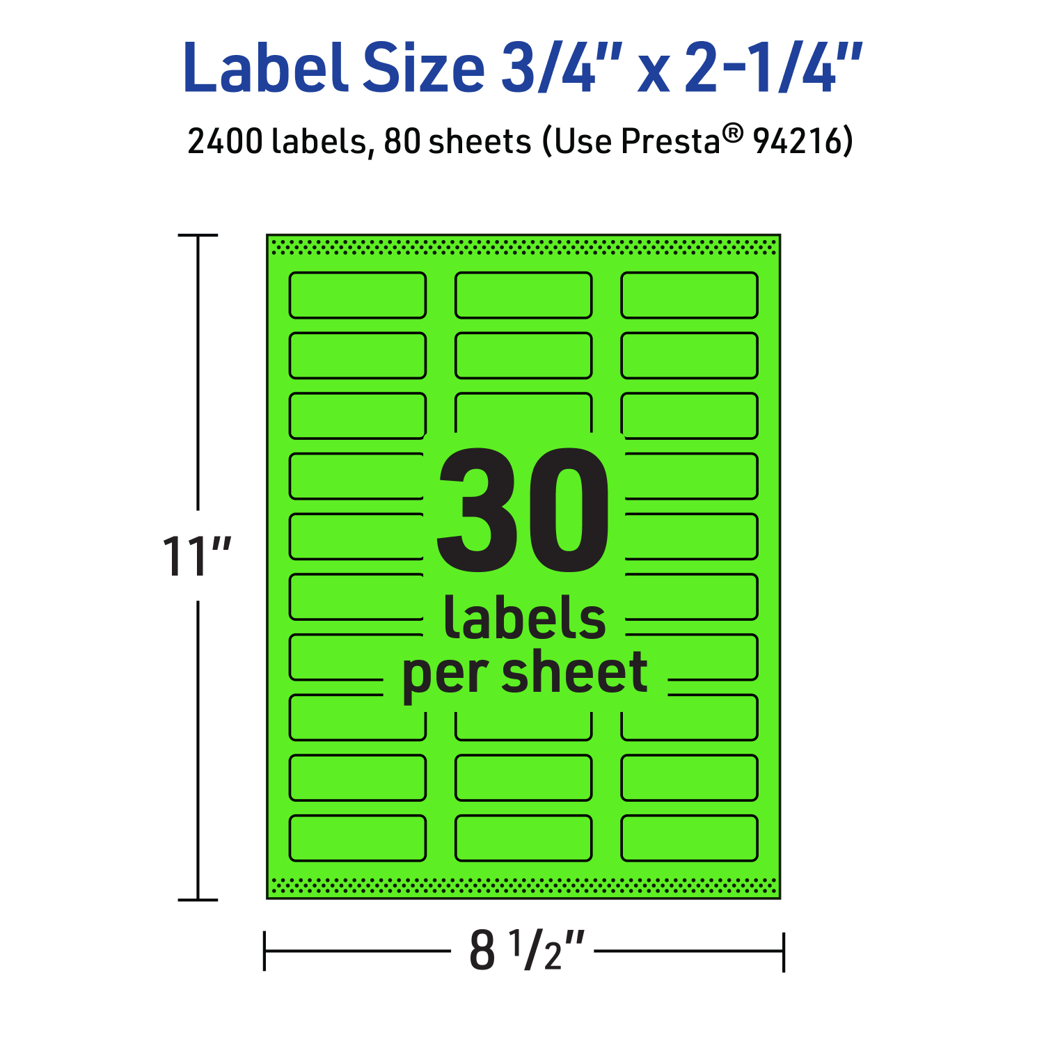 Avery Print-To-The-Edge Labels With Sure Feed Technology And Easy Peel, 94216-NGP80, Rectangle, 3/4in x 2-1/4in, Matte Neon Green, Pack of 2400 - Image 6