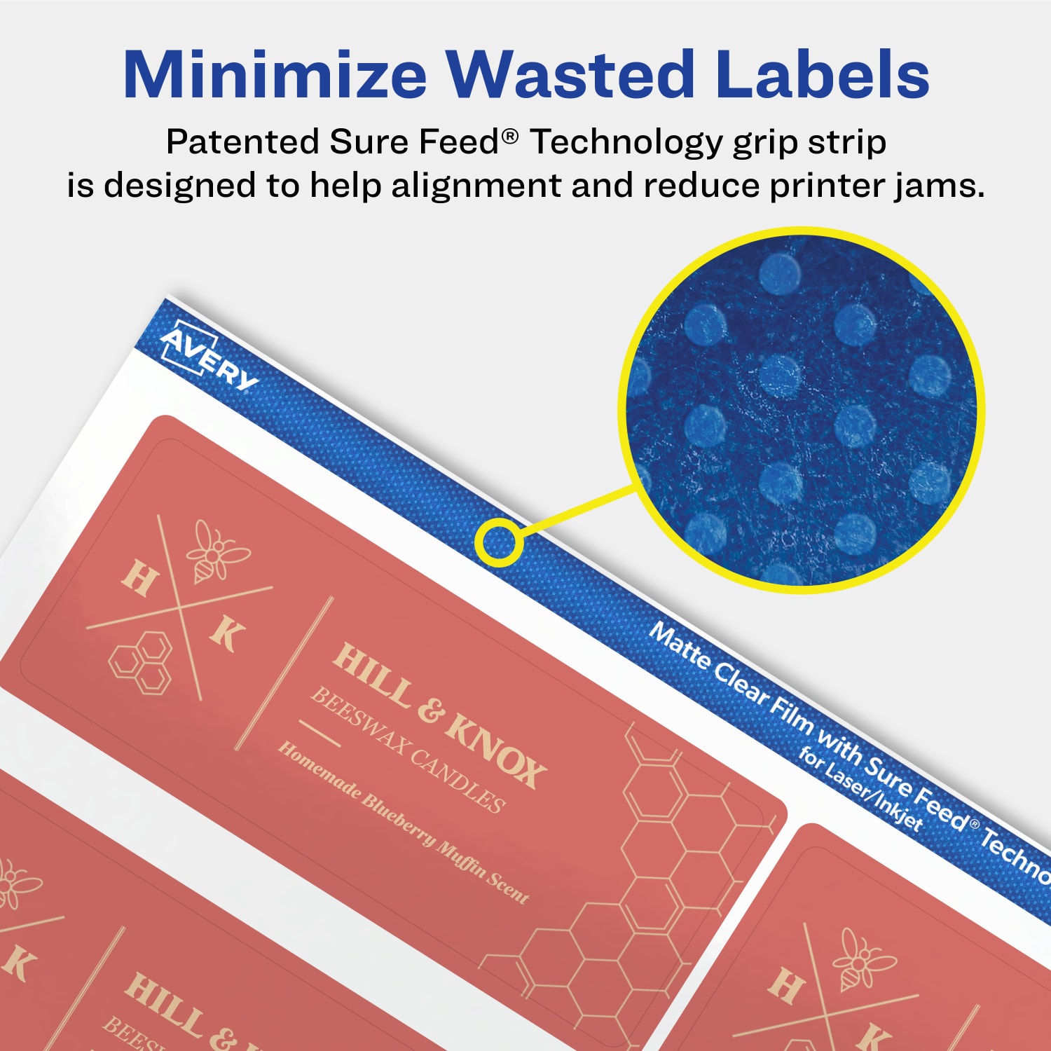 Avery Permanent Labels With Sure Feed, 94205-CMF100, Rectangle, 1-1/2in x 3-3/4in, Matte Clear, Pack Of 1,000 - Image 5