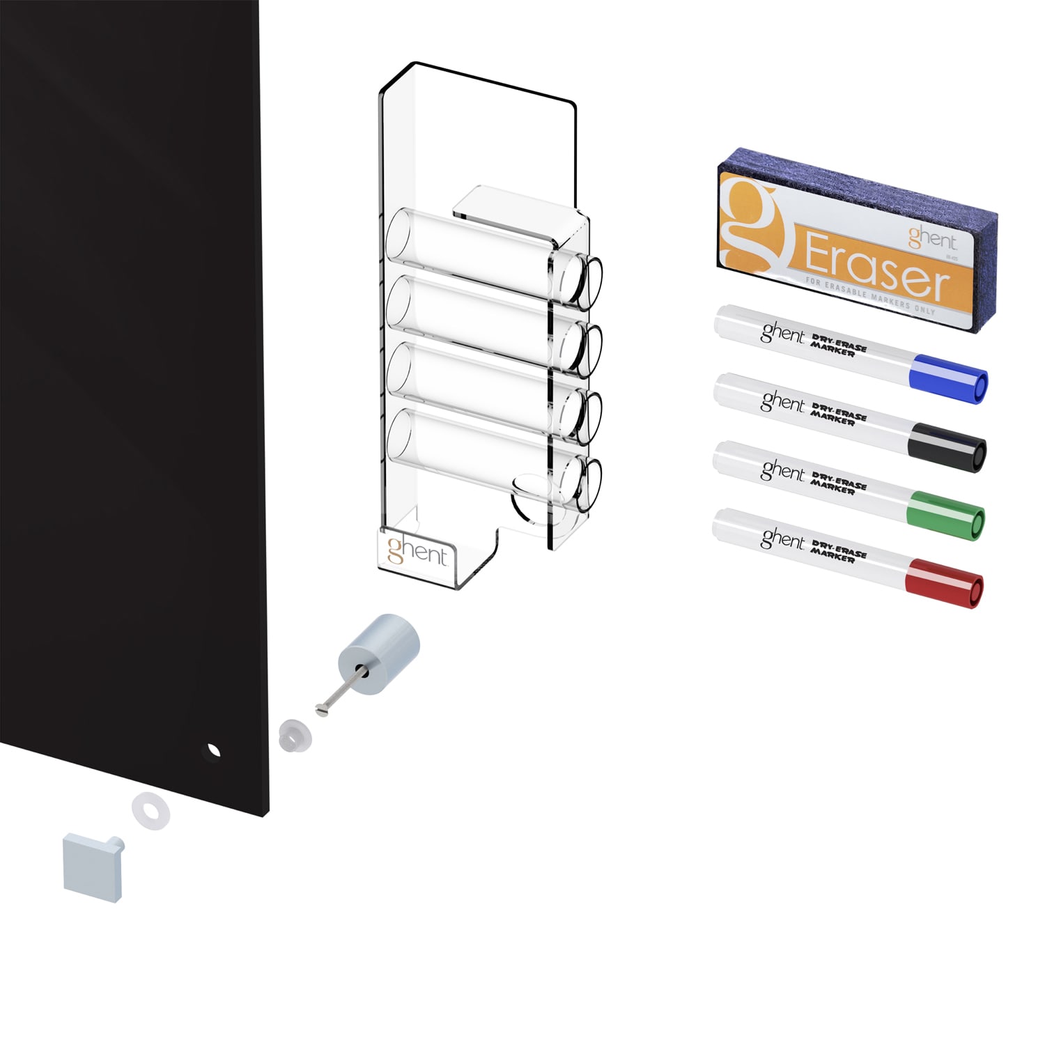 Ghent Harmony Magnetic Glass Dry-Erase Board, 48in x 60in, Black - Image 6