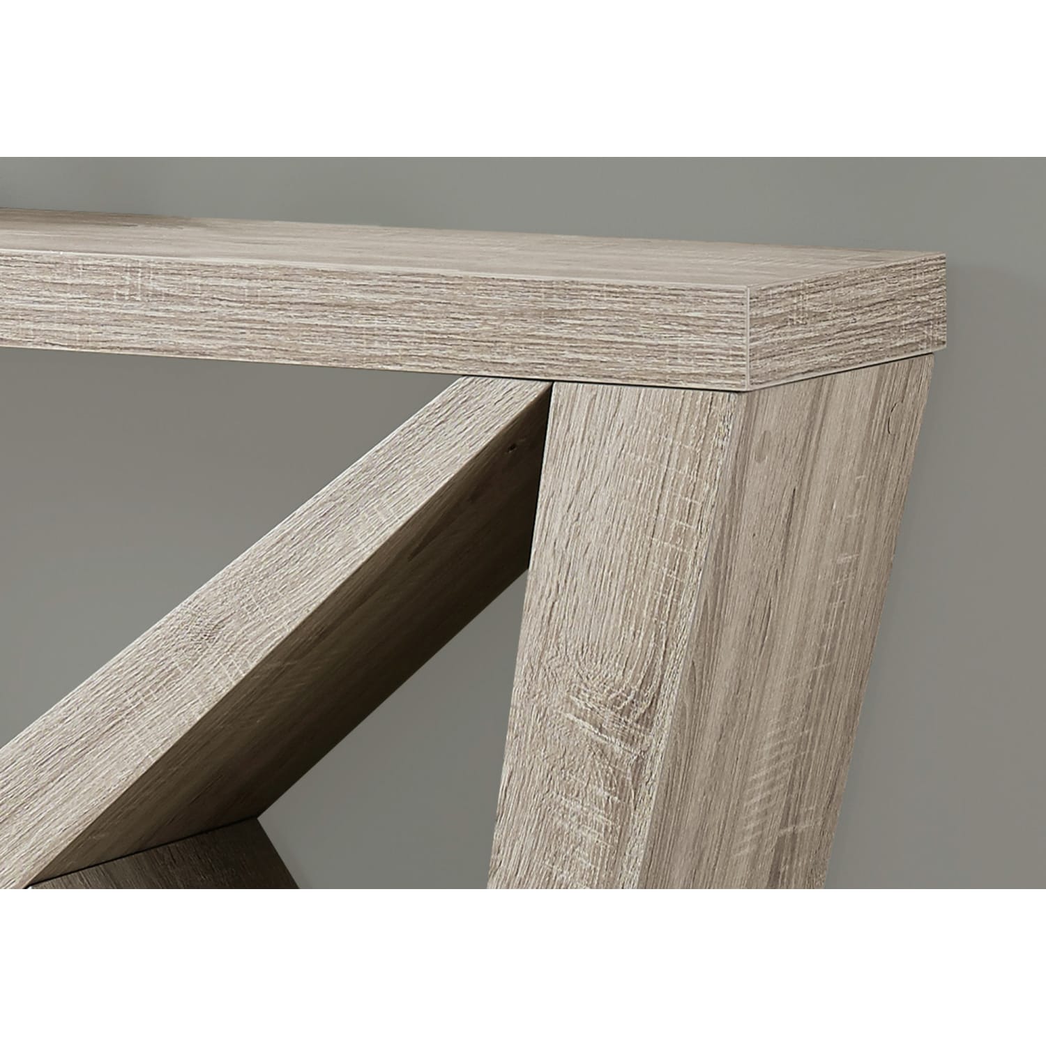 Monarch Specialties Jaxon Accent Table, 32inH x 47-1/4inW x 11-1/2inD, Dark Taupe - Image 4