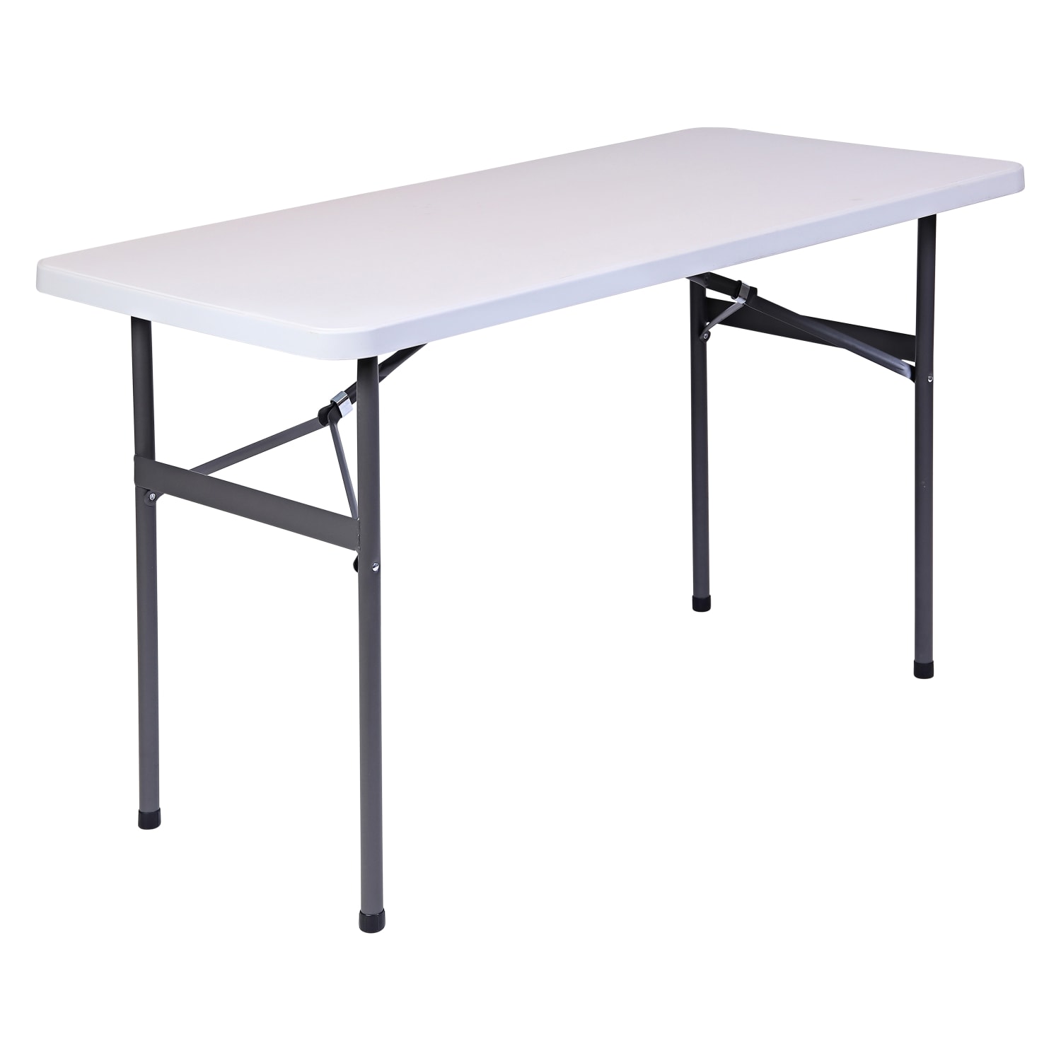 Realspace Molded Plastic Top Folding Table, 4ftW, Platinum