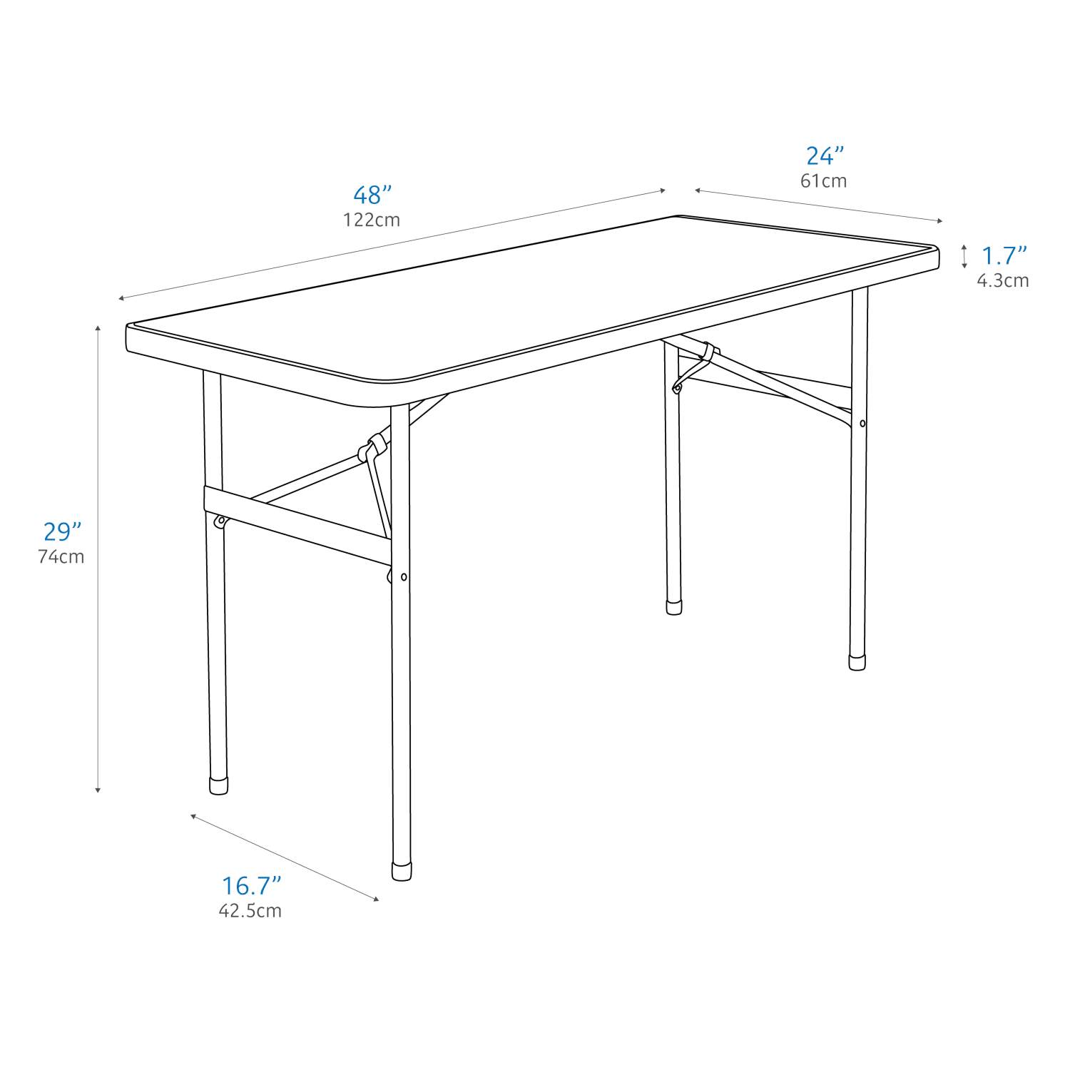 Realspace Molded Plastic Top Folding Table 4ftW Platinum PopularChairscom