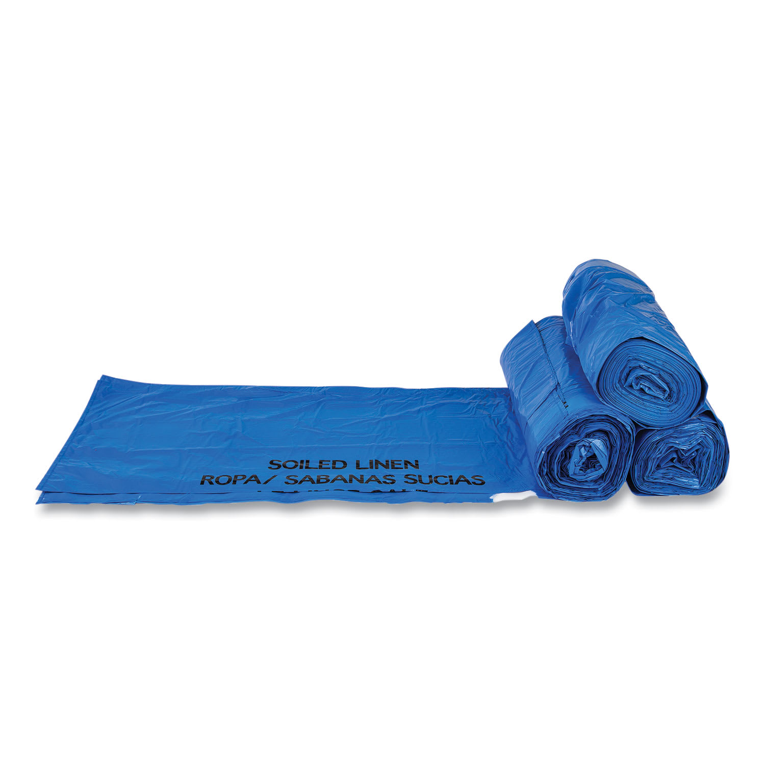 Inteplast Group Draw-Tuff Institutional Draw-Tape Can Liners, Drawstring, 30 gal, 1 mil, 30.5in x 40in, Blue, 25 Bags/Roll, 8 Rolls/Carton - Image 3