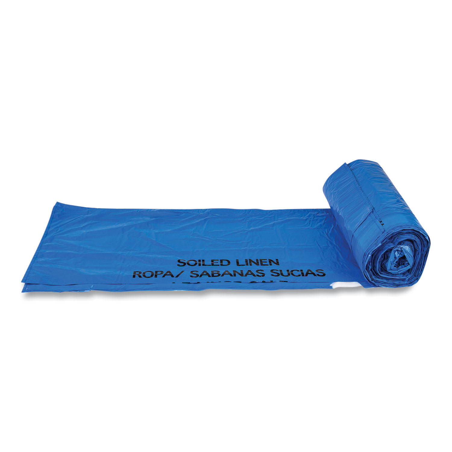 Inteplast Group Draw-Tuff Institutional Draw-Tape Can Liners, Drawstring, 30 gal, 1 mil, 30.5in x 40in, Blue, 25 Bags/Roll, 8 Rolls/Carton - Image 5