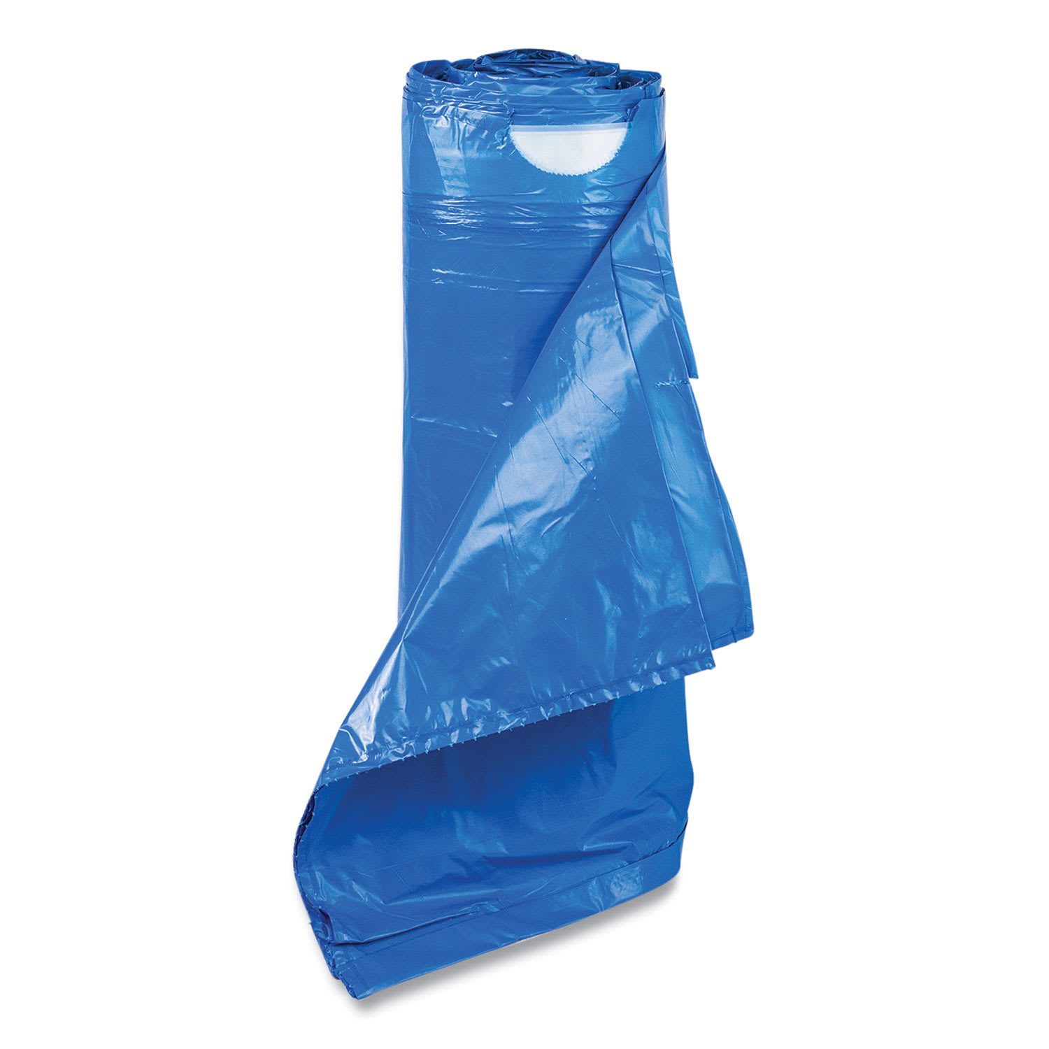 Inteplast Group Draw-Tuff Institutional Draw-Tape Can Liners, Drawstring, 30 gal, 1 mil, 30.5in x 40in, Blue, 25 Bags/Roll, 8 Rolls/Carton - Image 6