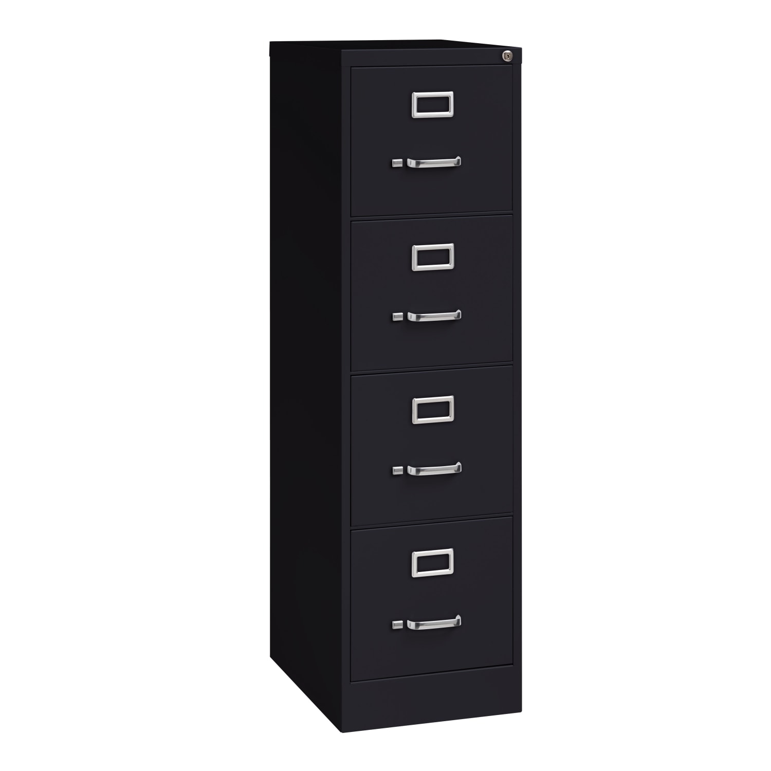 WorkPro 22inD Vertical 4-Drawer Letter-Size File Cabinet, Metal, Black