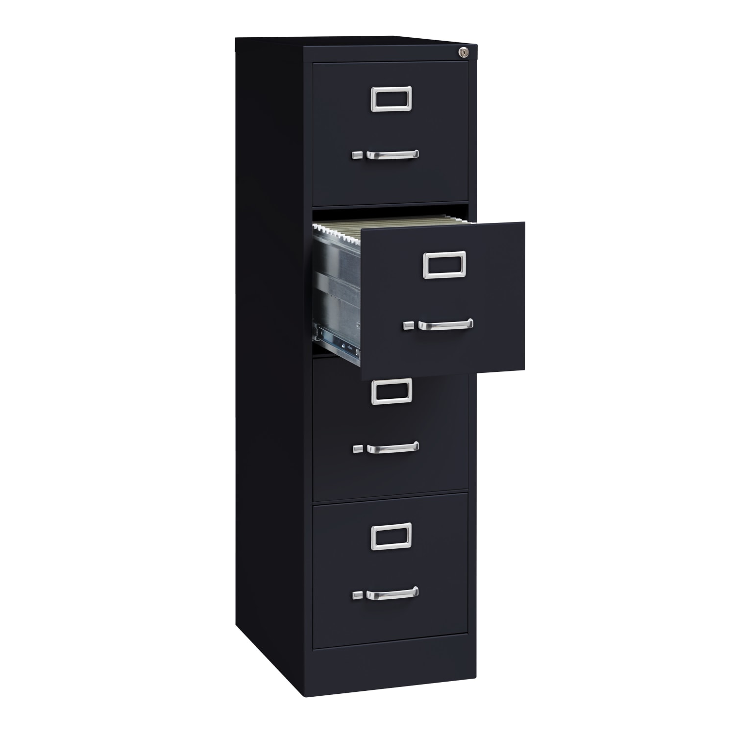 WorkPro 22inD Vertical 4-Drawer Letter-Size File Cabinet, Metal, Black - Image 6