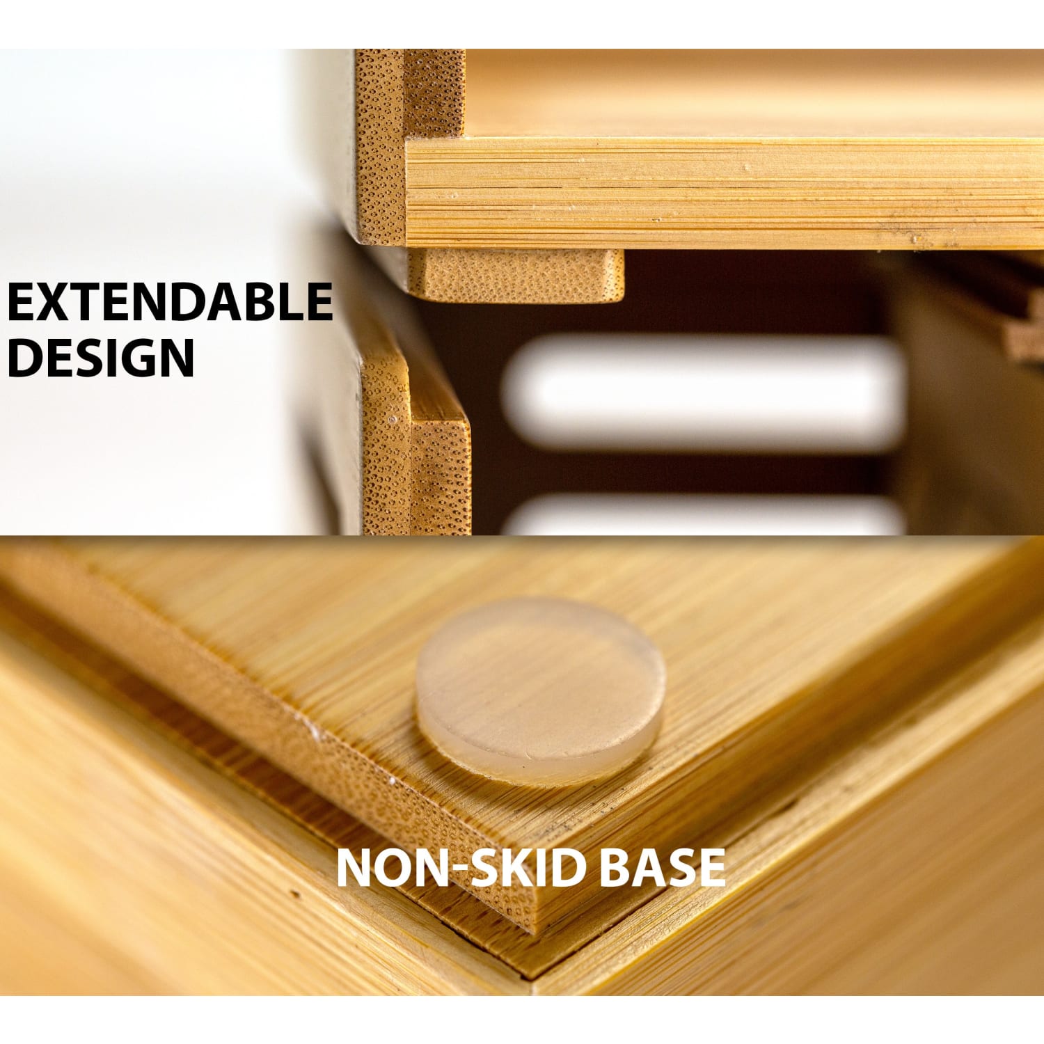 Achieva Bamboo File Organizer with Drawer - Horizontal - 7.7in Height x 14in Width x 10in Depth - Stackable - Side-loading, - 1 Each - Image 6