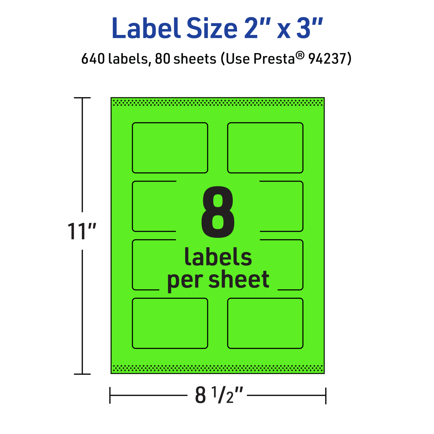 Avery Print-To-The-Edge Labels With Sure Feed Technology And Easy Peel, 94237-NGP80, Rectangle, 2in x 3in, Matte Neon Green, Pack of 640 - Image 6